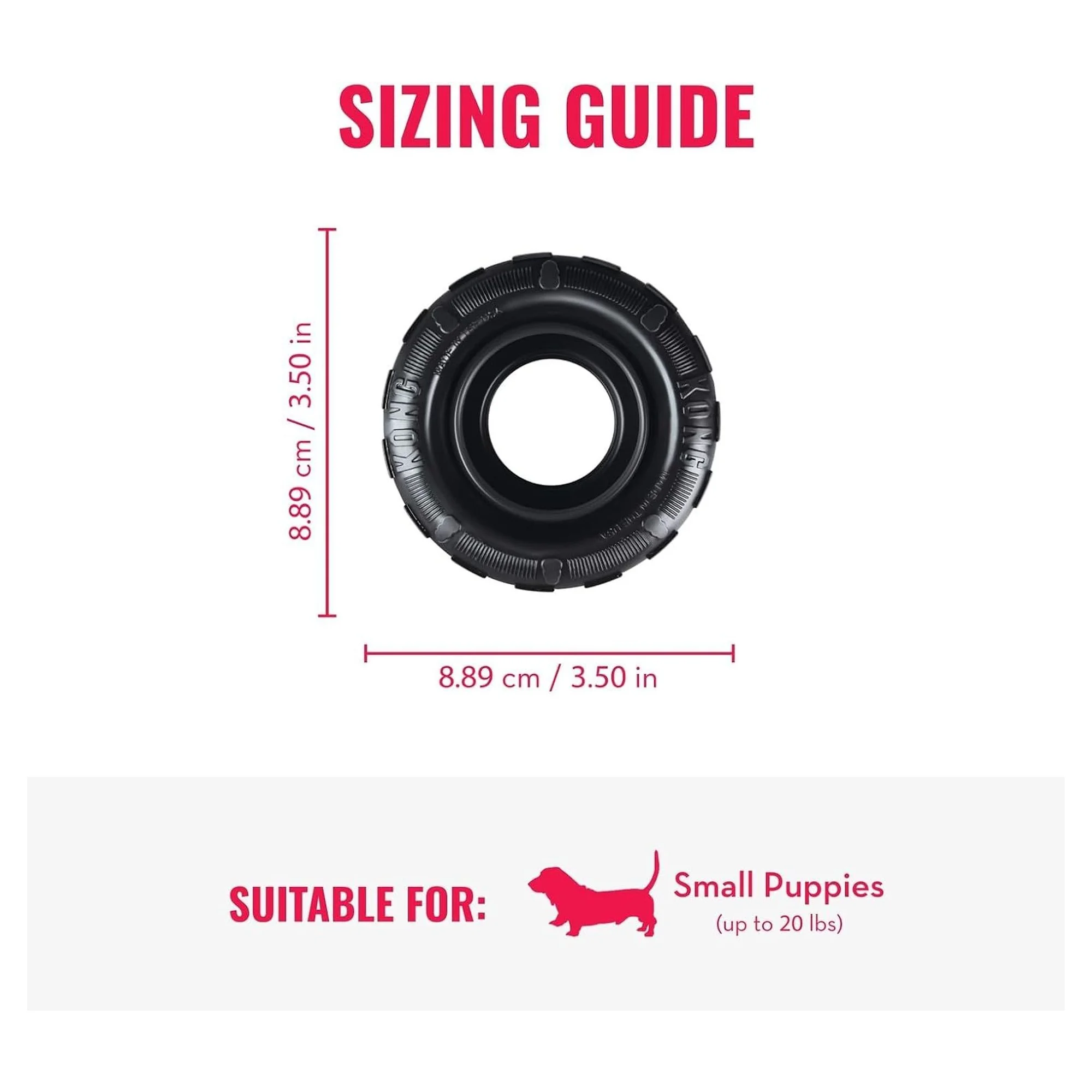 Kong Extreme Tires Delikli Tekerlek Şeklinde Çok Amaçlı Köpek Oyuncağı Ultra Sert S — Oyuncaklar, 220 g — Görsel 2