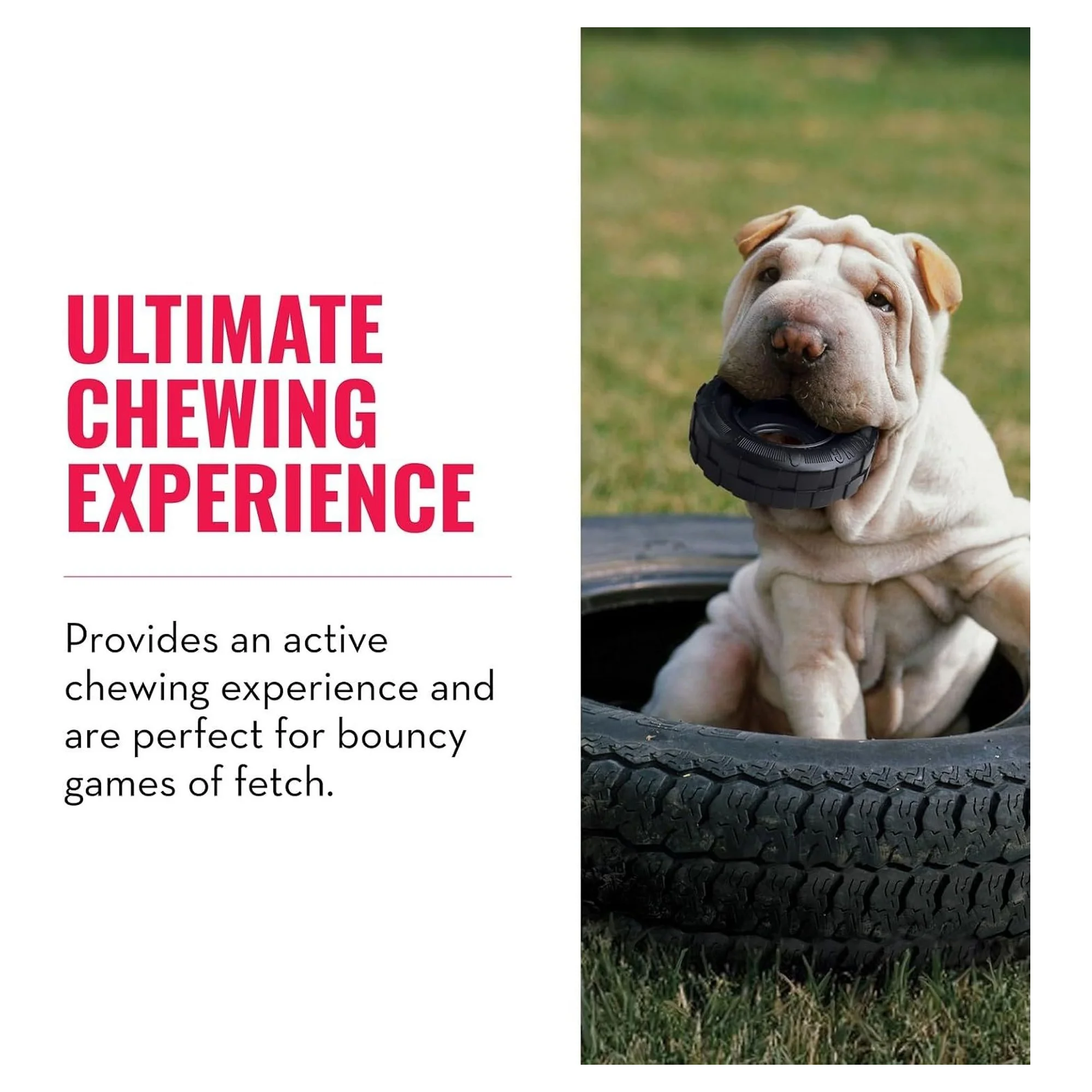Kong Extreme Tires Delikli Tekerlek Şeklinde Çok Amaçlı Köpek Oyuncağı Ultra Sert S — Oyuncaklar, 220 g — Görsel 4