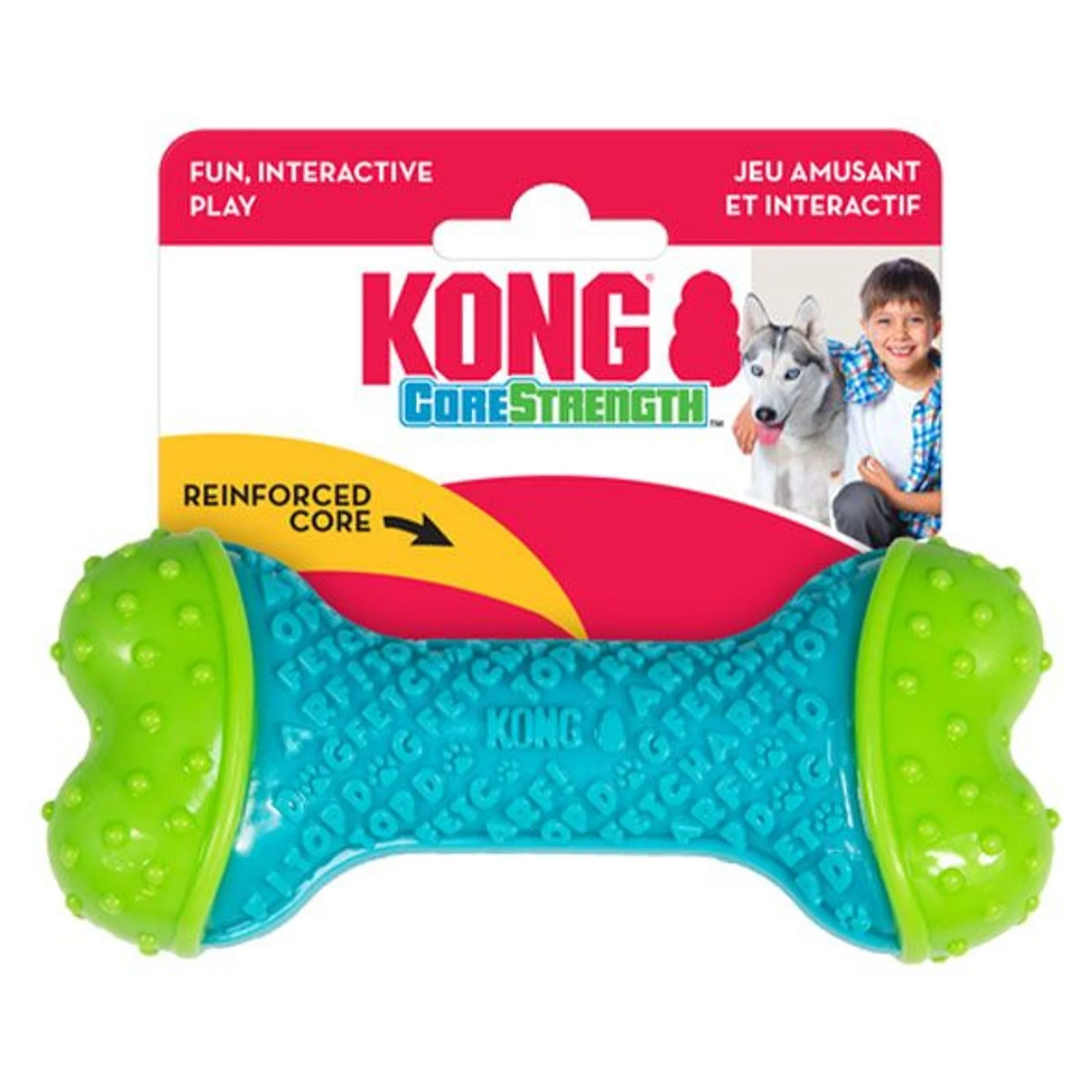 Kong Kong CoreStrength Kemik Şeklinde Plastik ve Kauçuk Köpek Oyuncağı S/M