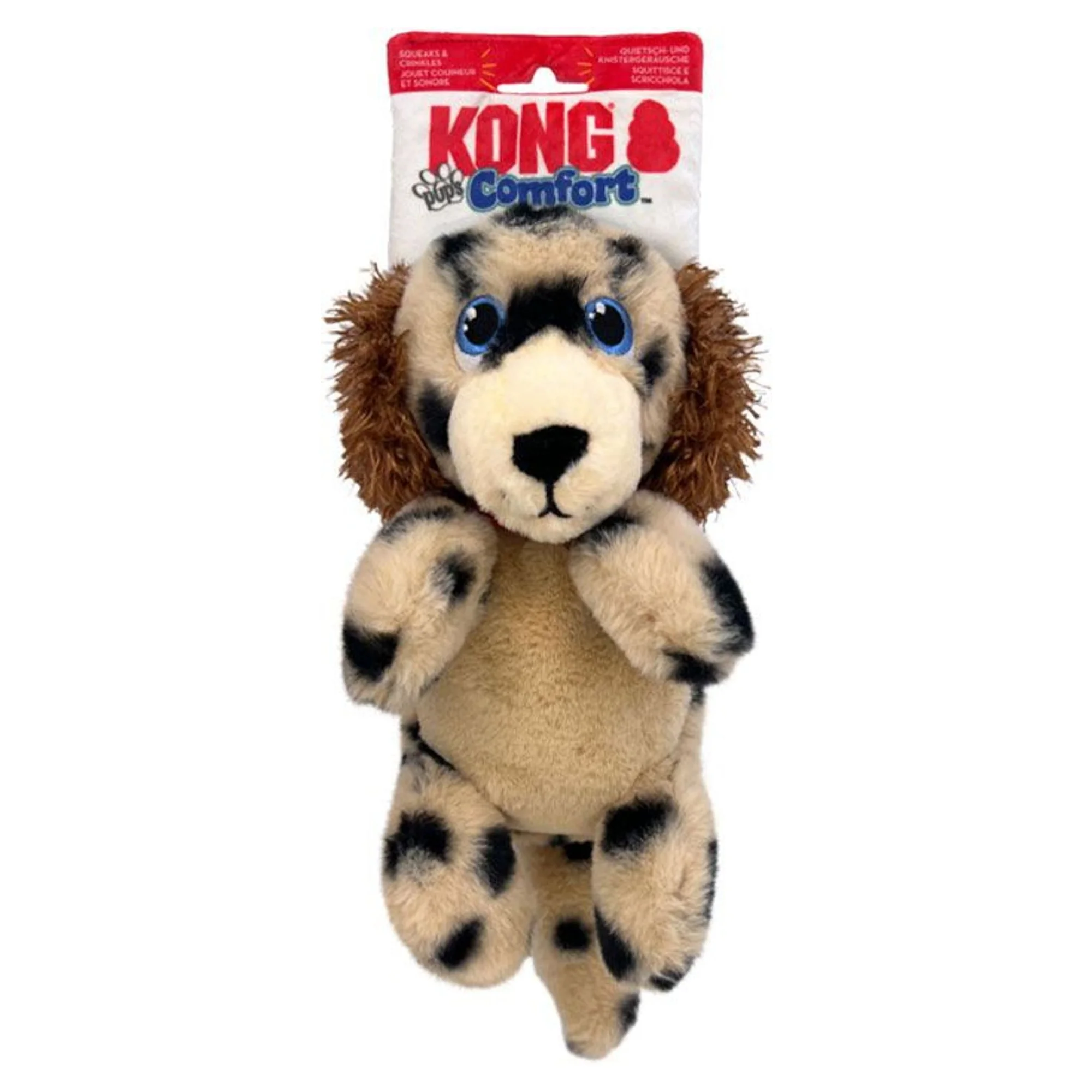 Kong Kong Comfort Pups Spot Köpek Şeklinde Peluş Köpek Oyuncağı M