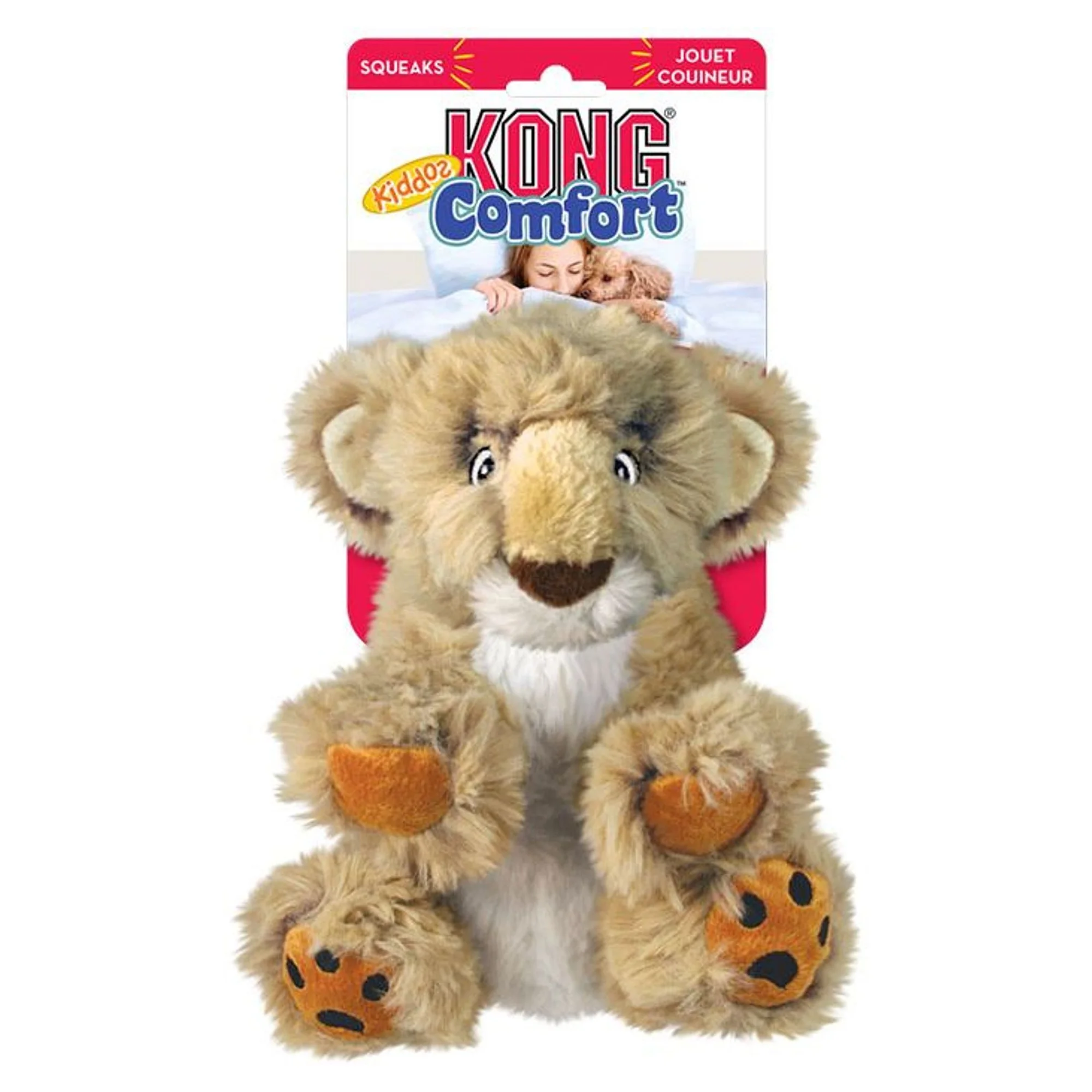 Kong Kong Comfort Kiddos Aslan Şeklinde Peluş Köpek Oyuncağı L