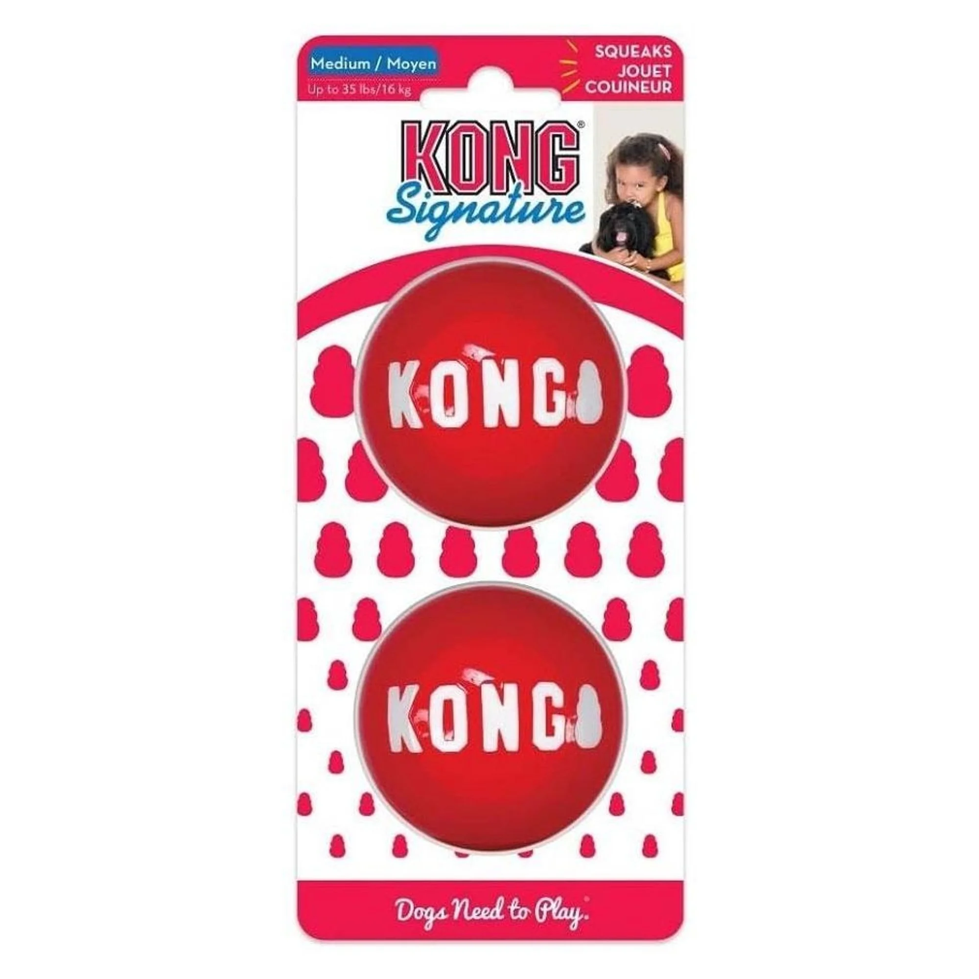 Kong Signature Ball Orta Boy Köpek Top Oyuncağı 2'li Paket