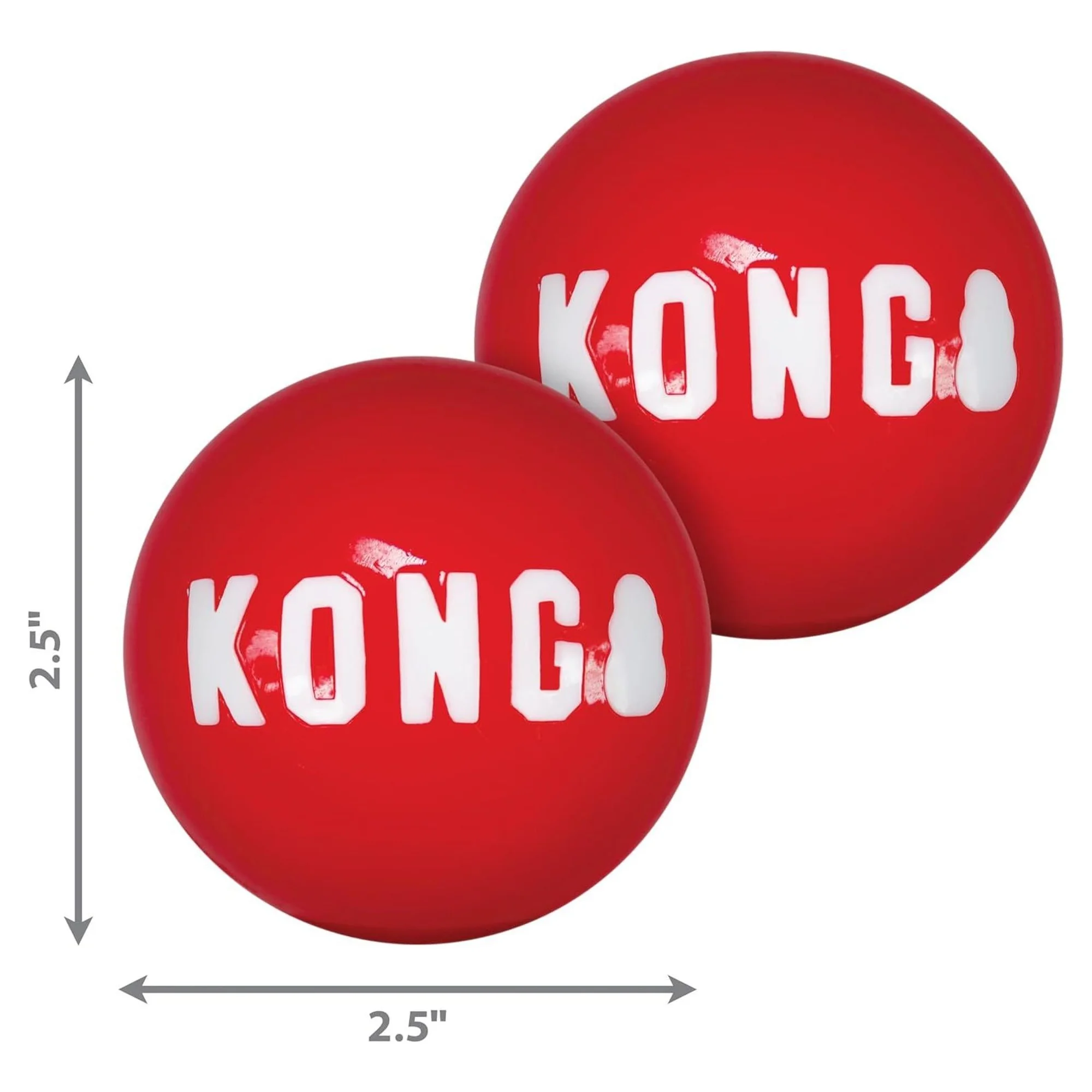 Kong Signature Ball Top Şeklinde Köpek Oyuncağı M 2'li Paket — Toplar, 170 g — Görsel 2