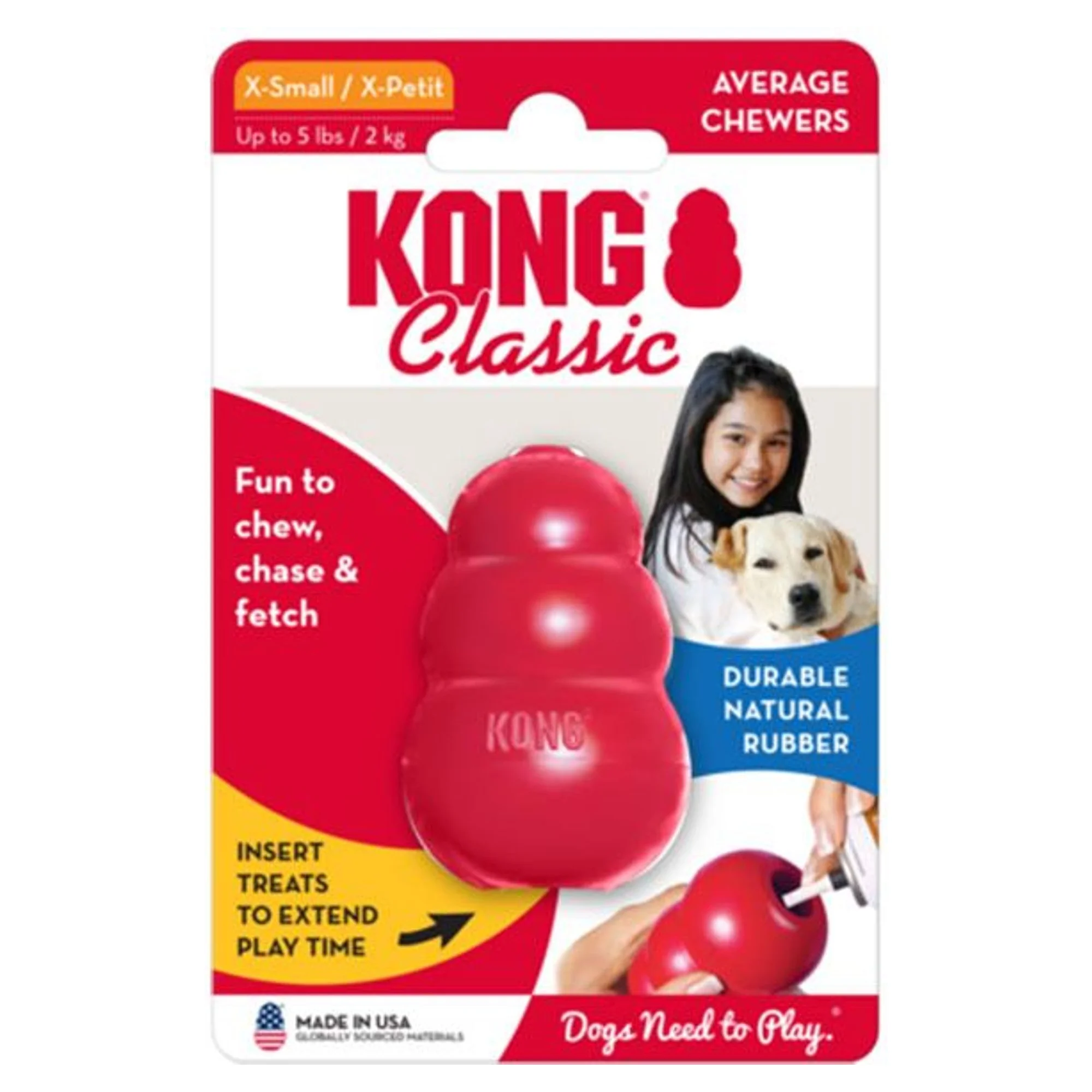 Kong Kong Classic Çok Amaçlı Isırma Oyuncağı Köpekler İçin Plastik ve Kauçuk Oyuncak XS
