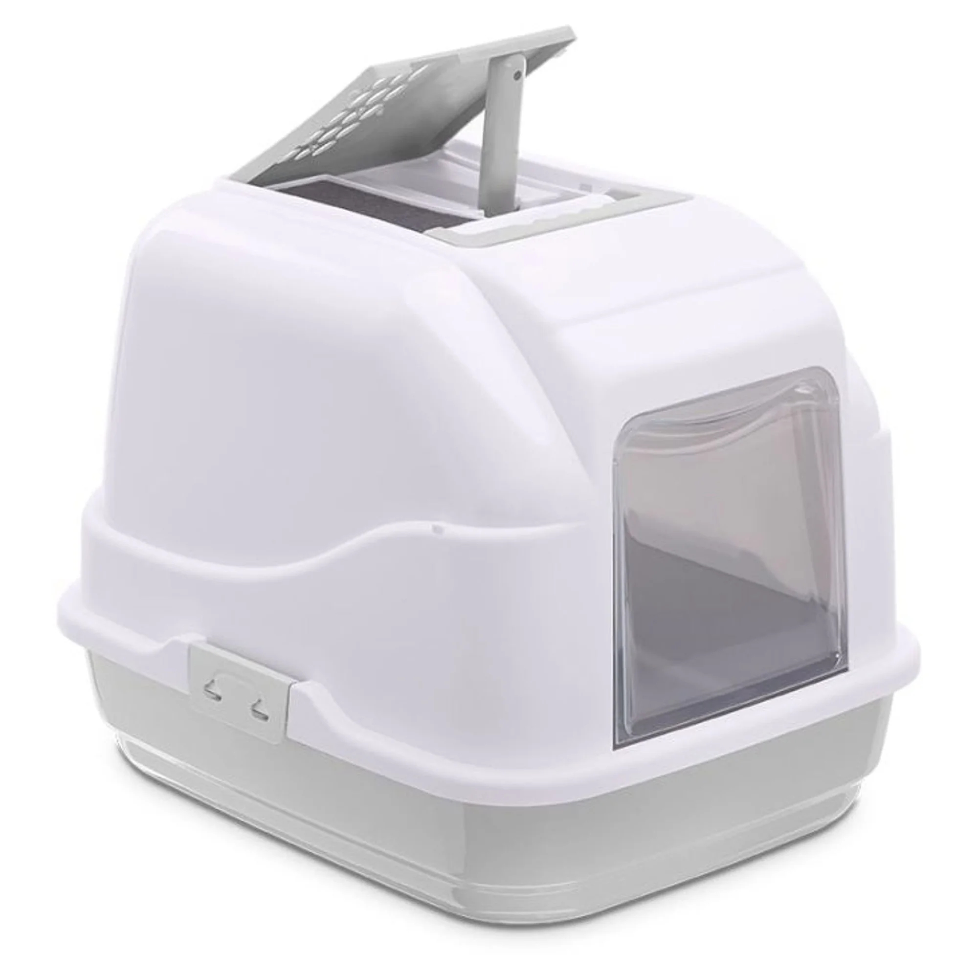 Imac Easy Cat Gri/Beyaz Kapalı Kedi Tuvaleti 50x40x40 CM