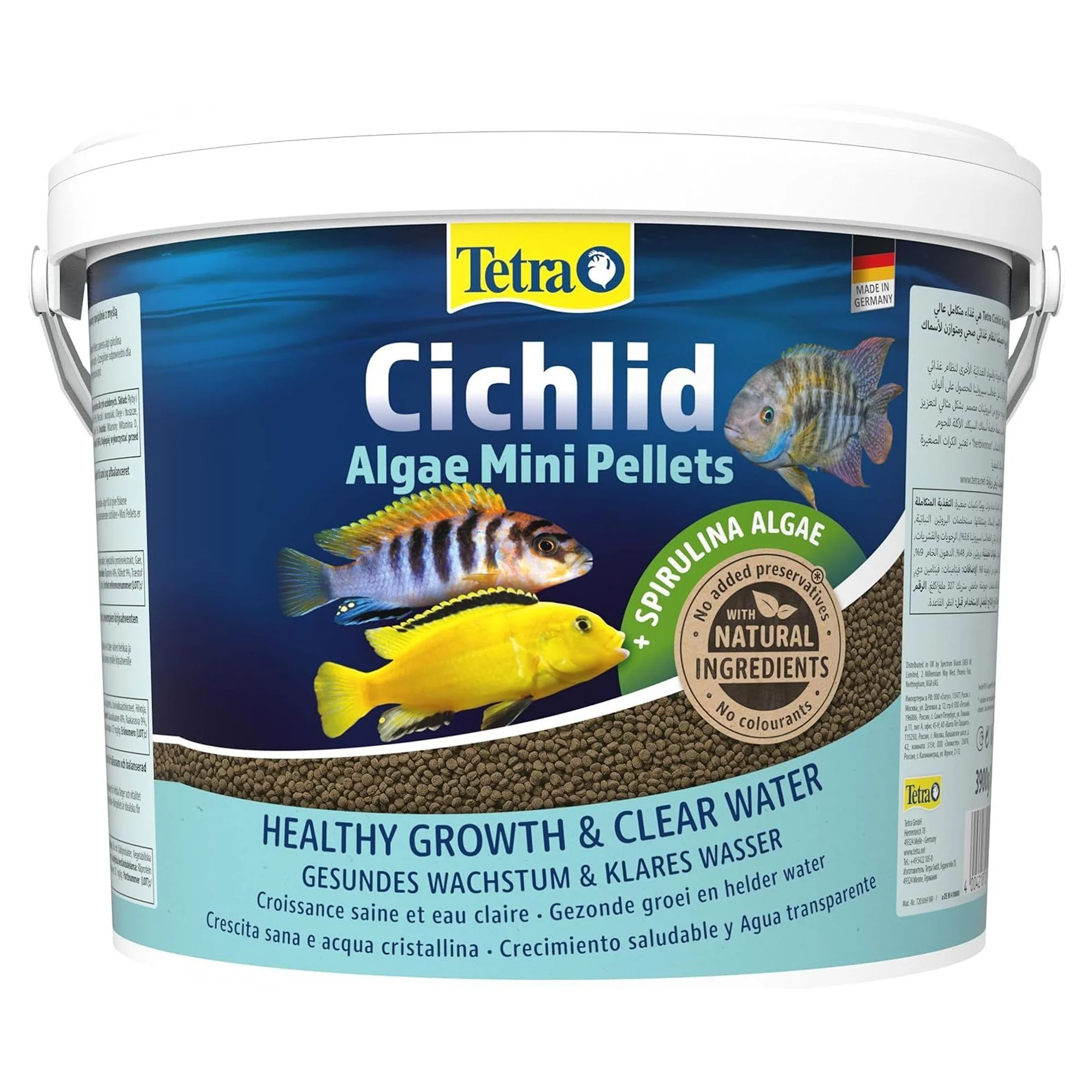 Tetra Cichlid Algae Mini Ufak Taneli Bitkisel Ciclhid Balık Yemi - 10L