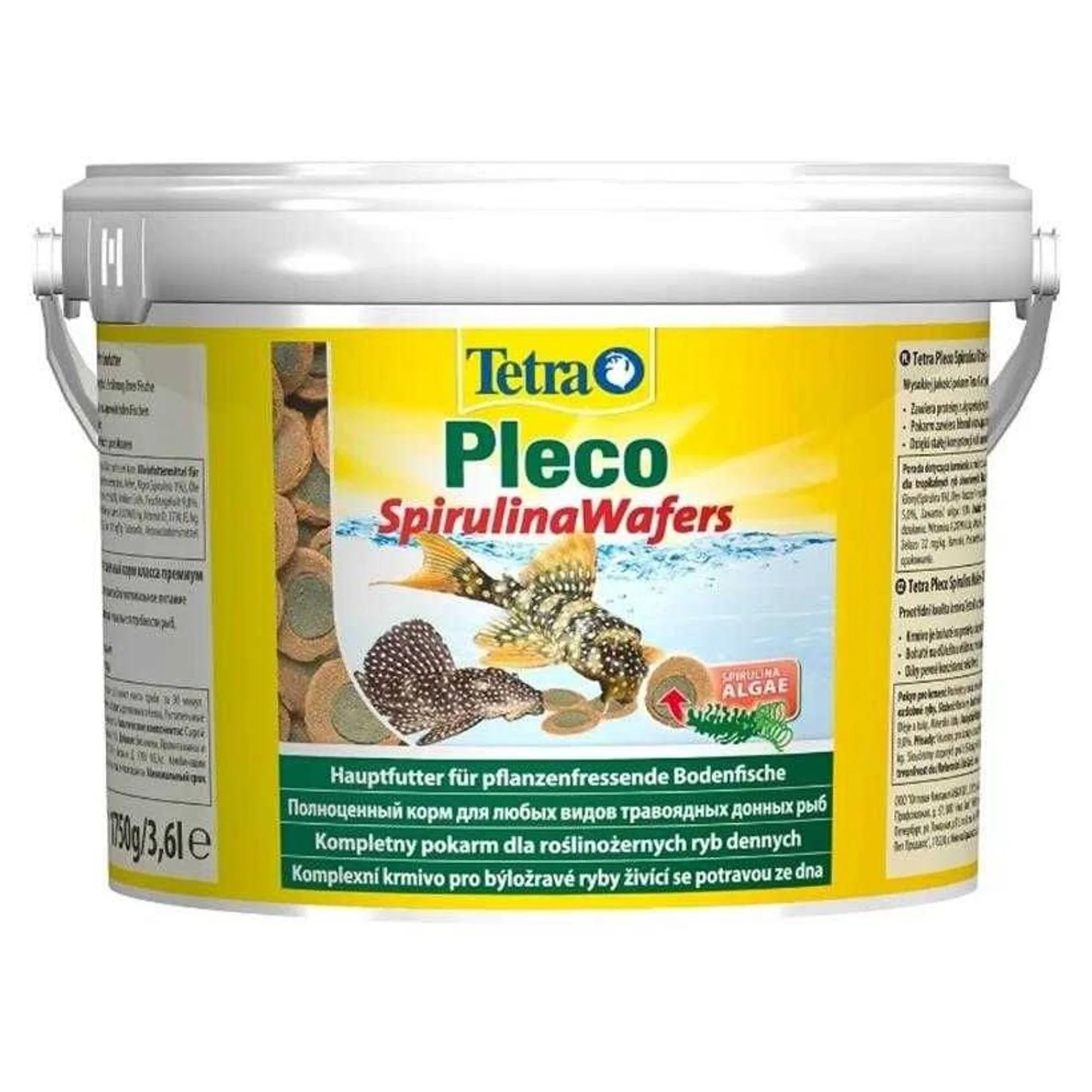 Tetra Pleco Algae Wafers Bitkisel Dip Balık Yemi - 3.6 L