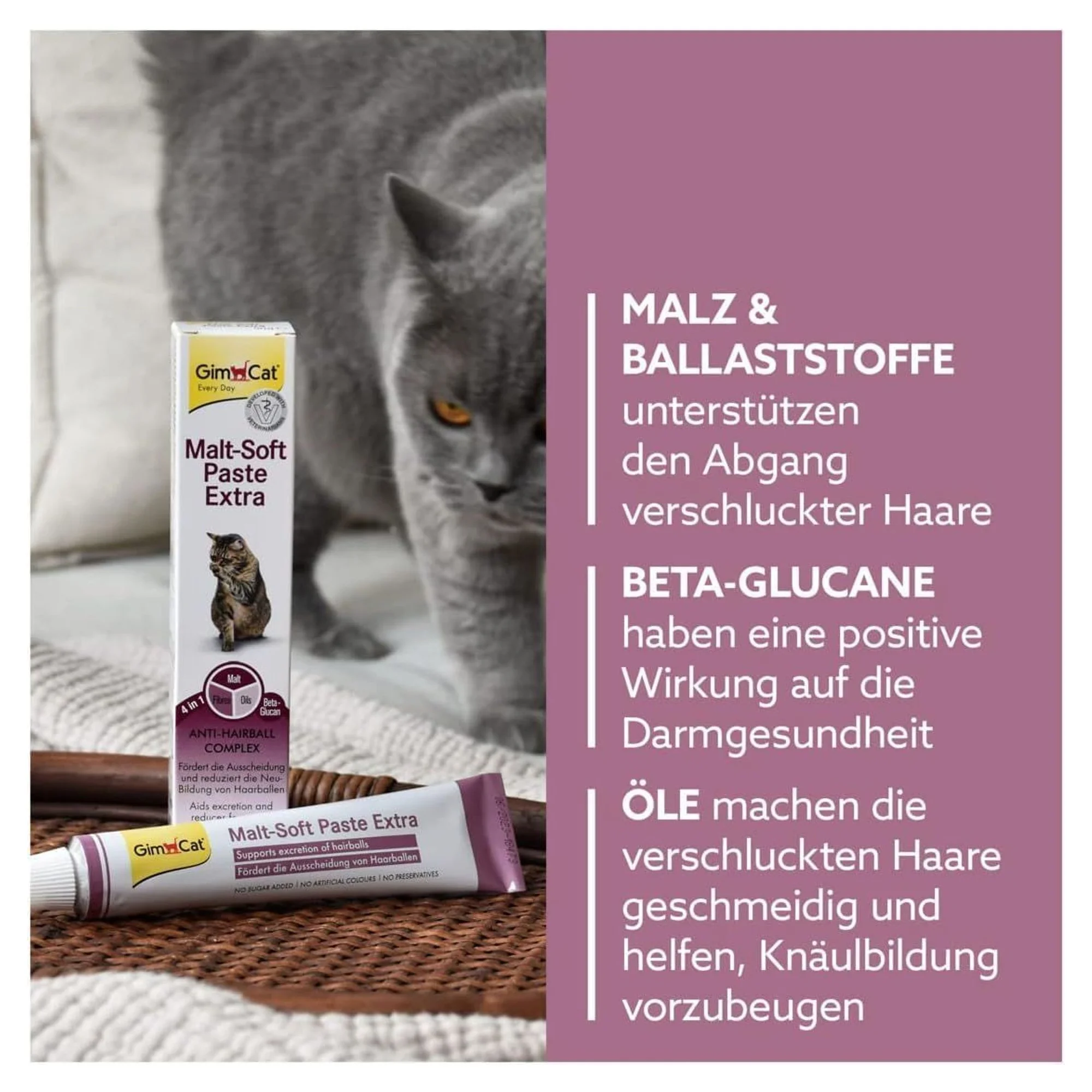 GimCat GimCat Malt-Soft Extra Tüy Yumağı Önleyici Kedi Macunu 100 G — Takviye ve Vitaminler, 110 g — Görsel 3
