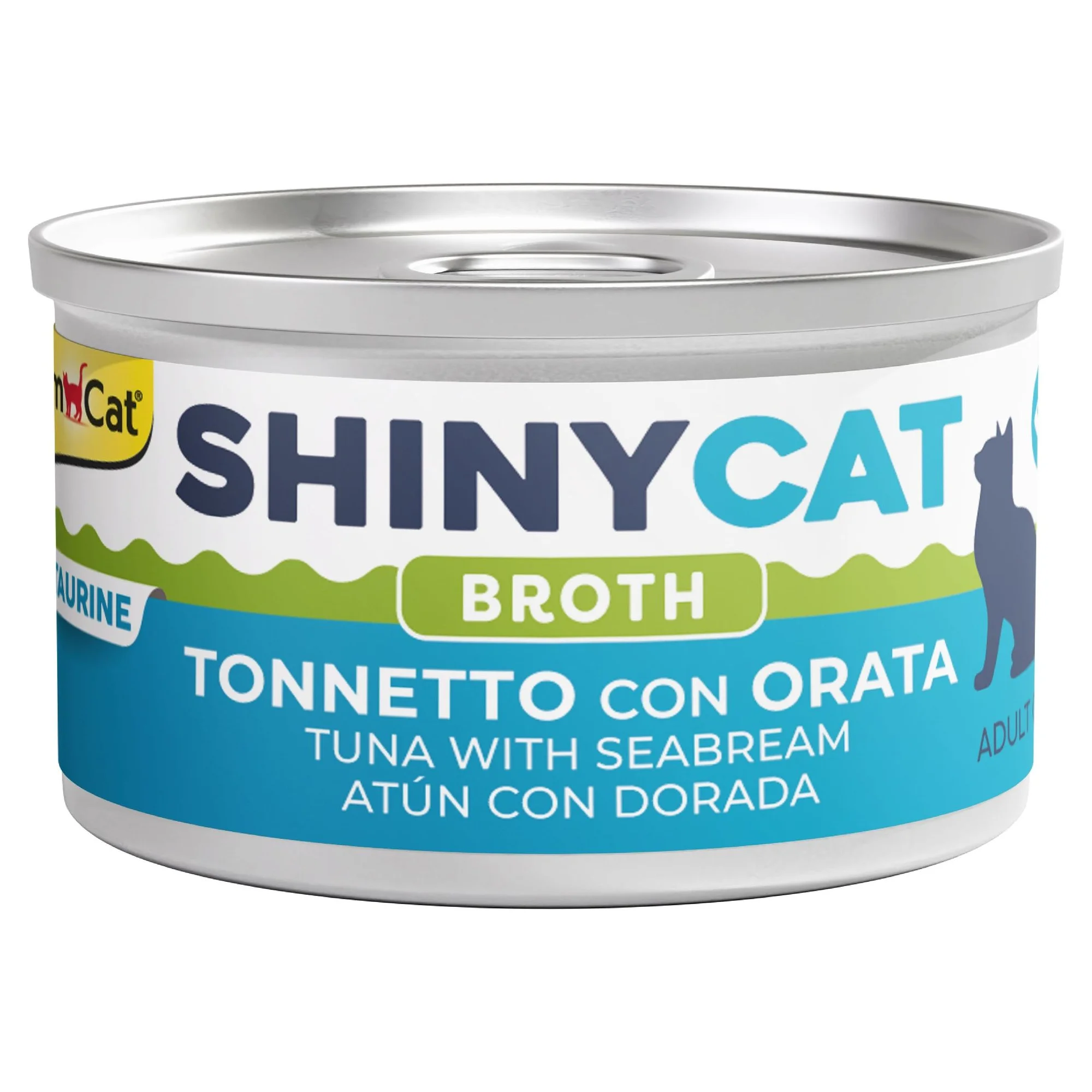 GimCat Shinycat Broth Sos İçinde Çipuralı ve Ton Balıklı Konserve Kedi Maması 70 G