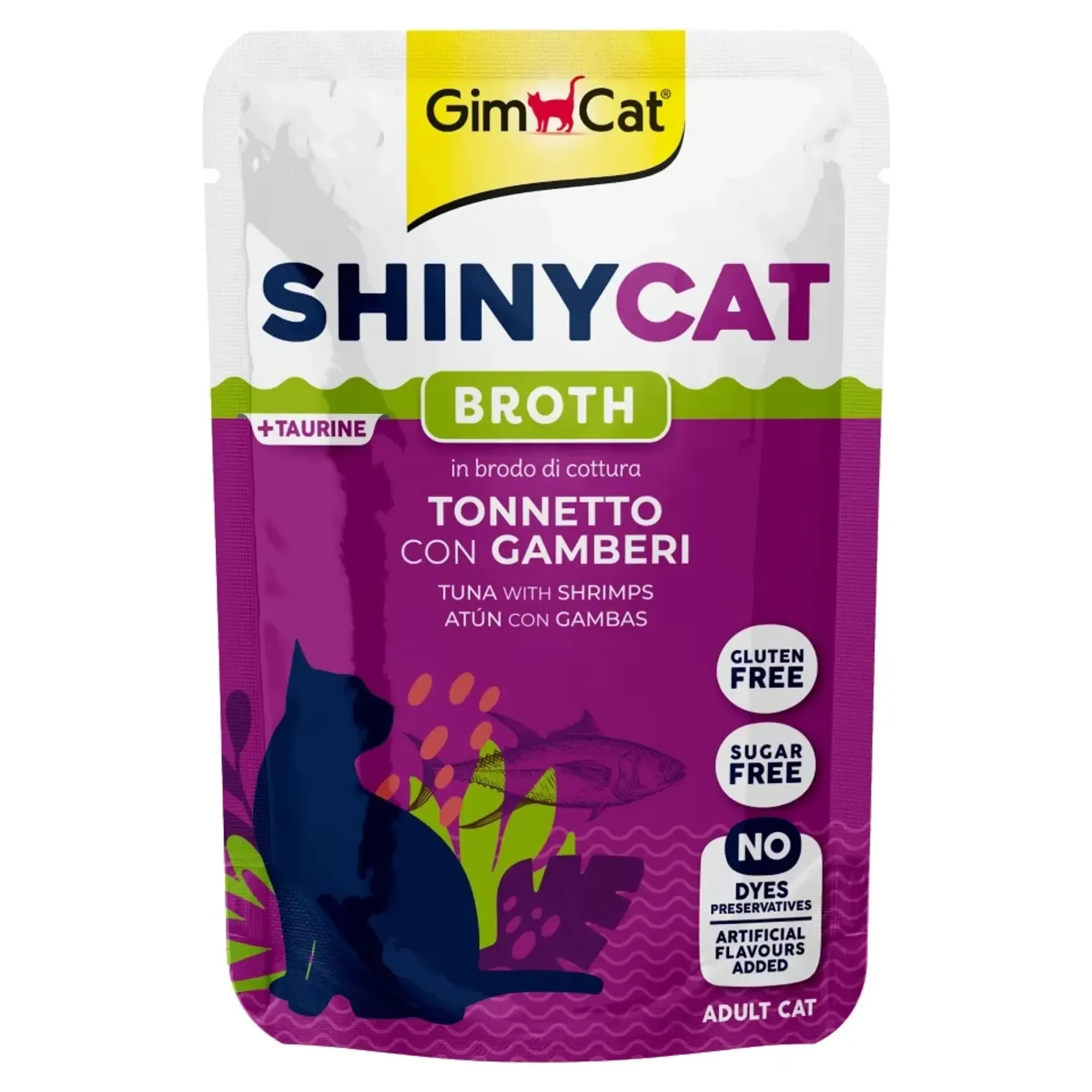 GimCat Shinycat Sos İçinde Ton Balıklı ve Karidesli Yetişkin Kedi Konservesi 70 G