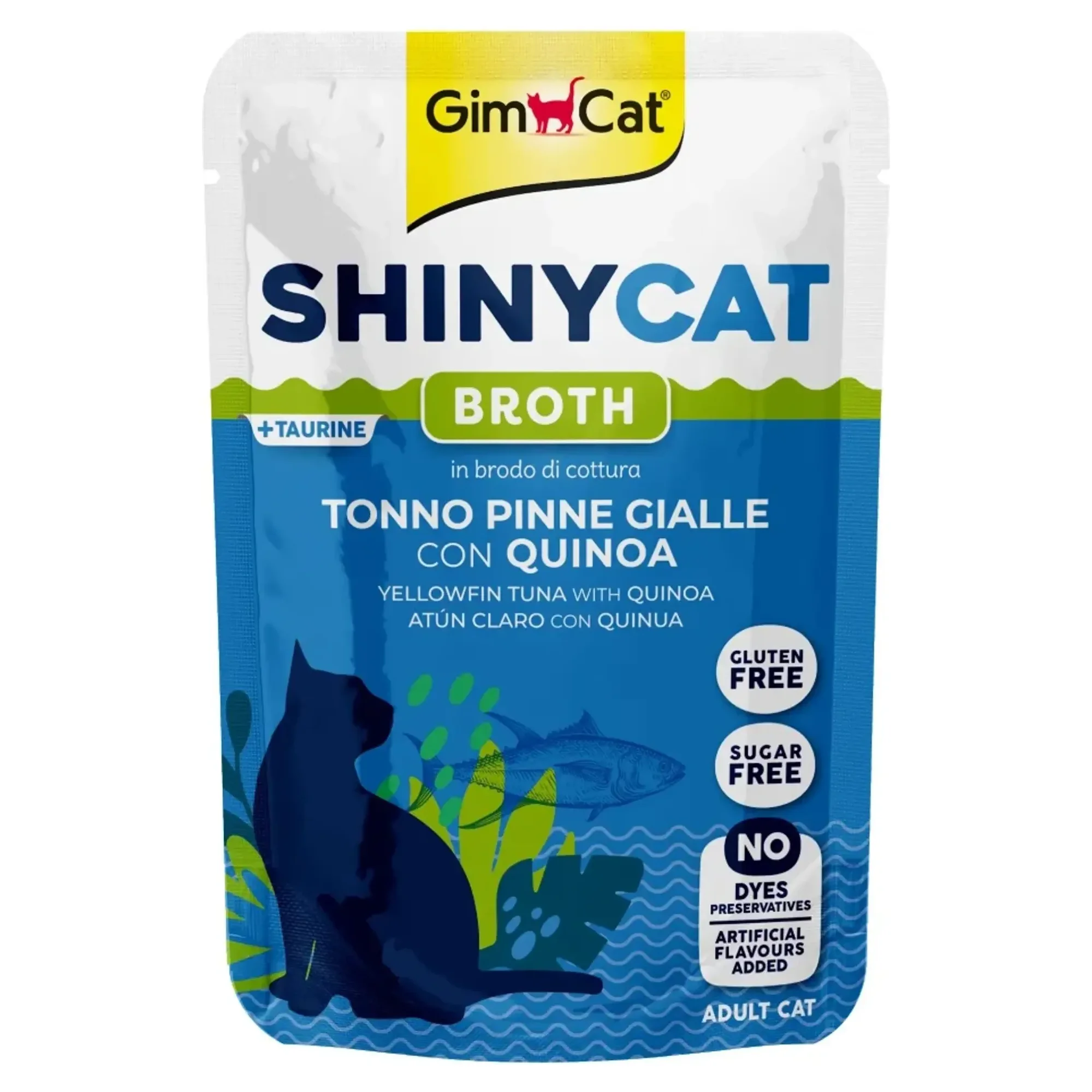 GimCat Shinycat Sos İçinde Ton Balıklı ve Kinoalı Yetişkin Kedi Yaş Maması 70 G