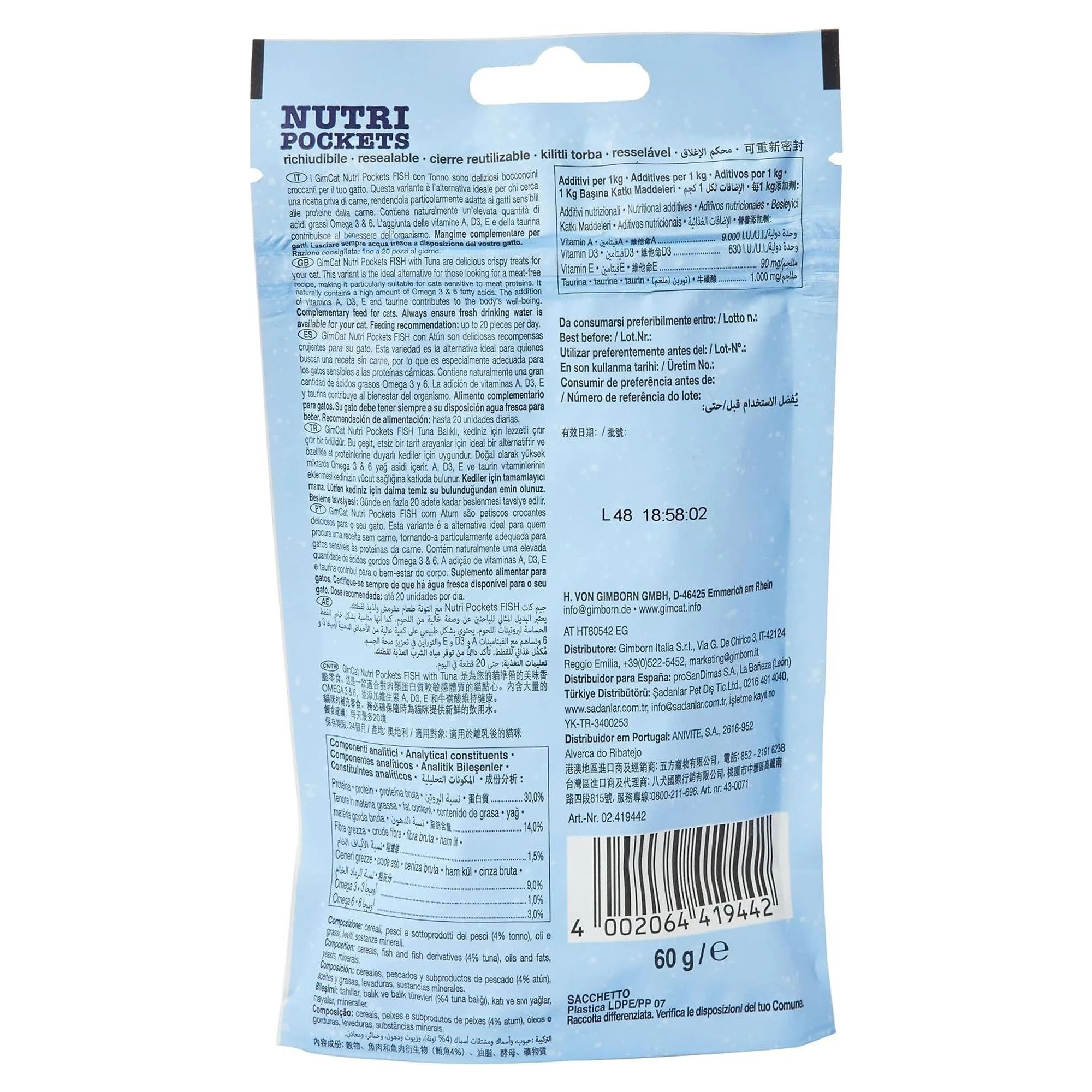 GimCat Nutripockets Ton Balıklı Kedi Ödül Maması 60 G — Dolgulu, 60 g — Görsel 2