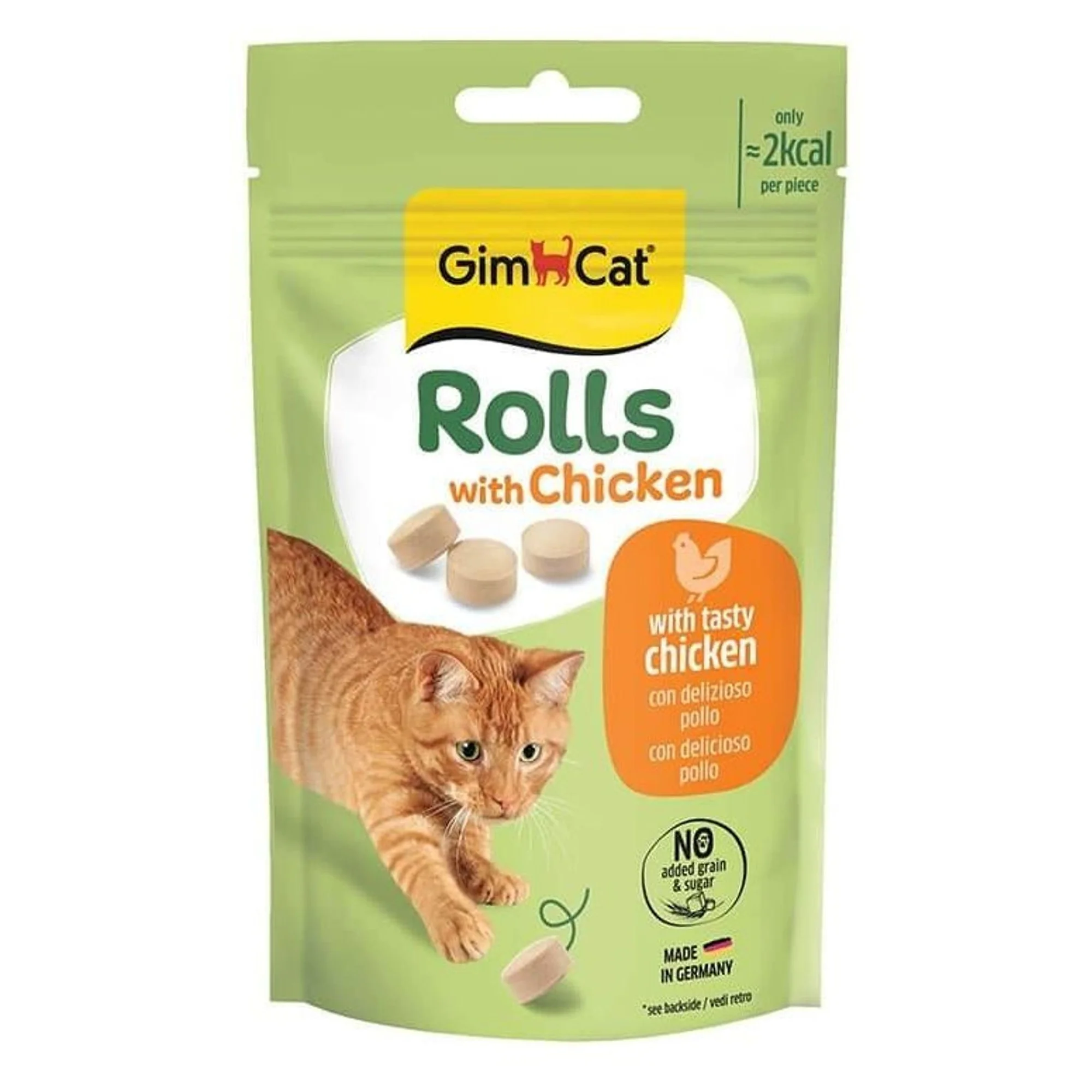 Gimcat Rolls with Chicken Tavuklu Kedi Ödül Tableti 50 gr