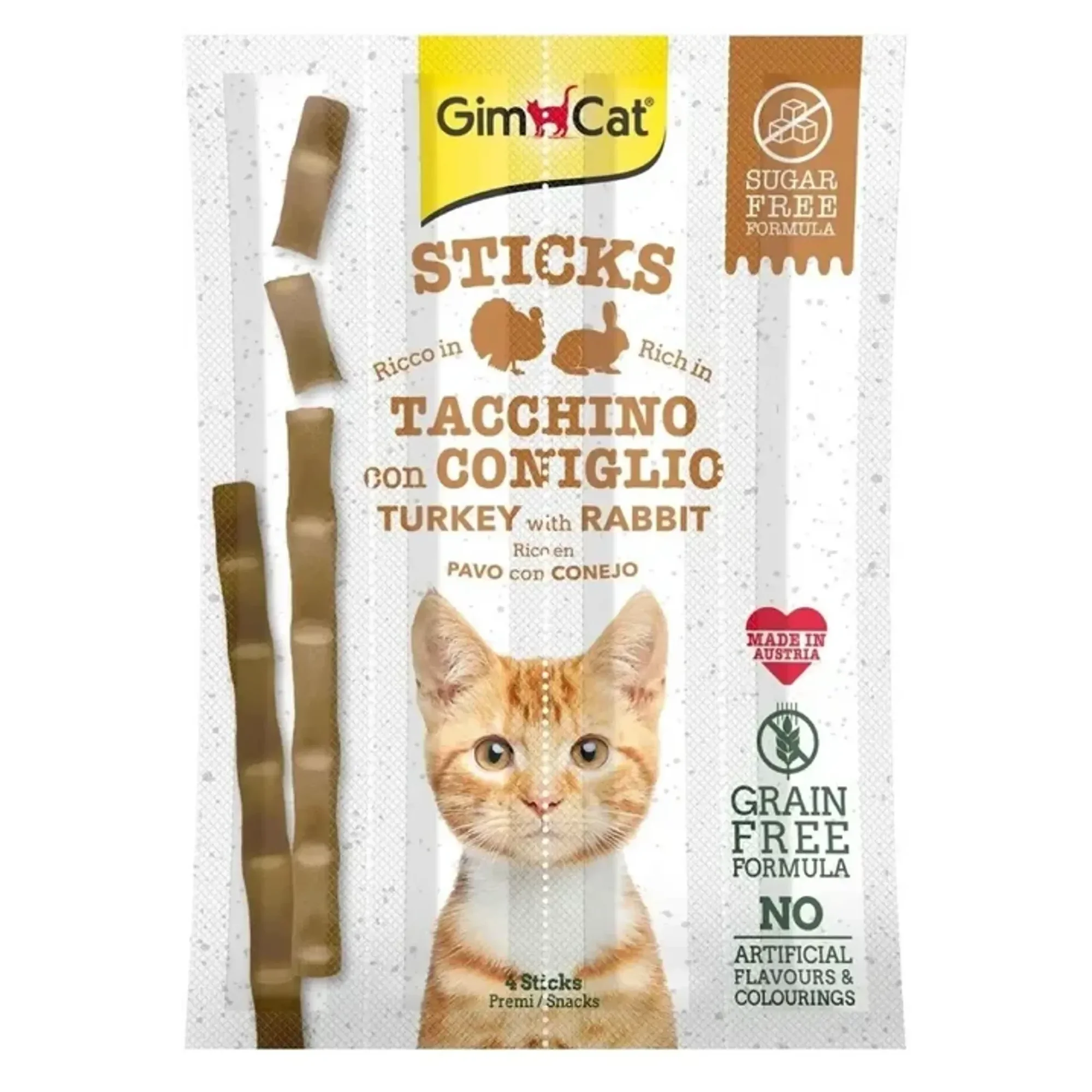 GimCat Sticks Hindi Etli Tavşan Etli Tahılsız Ödül Çubukları 20 G