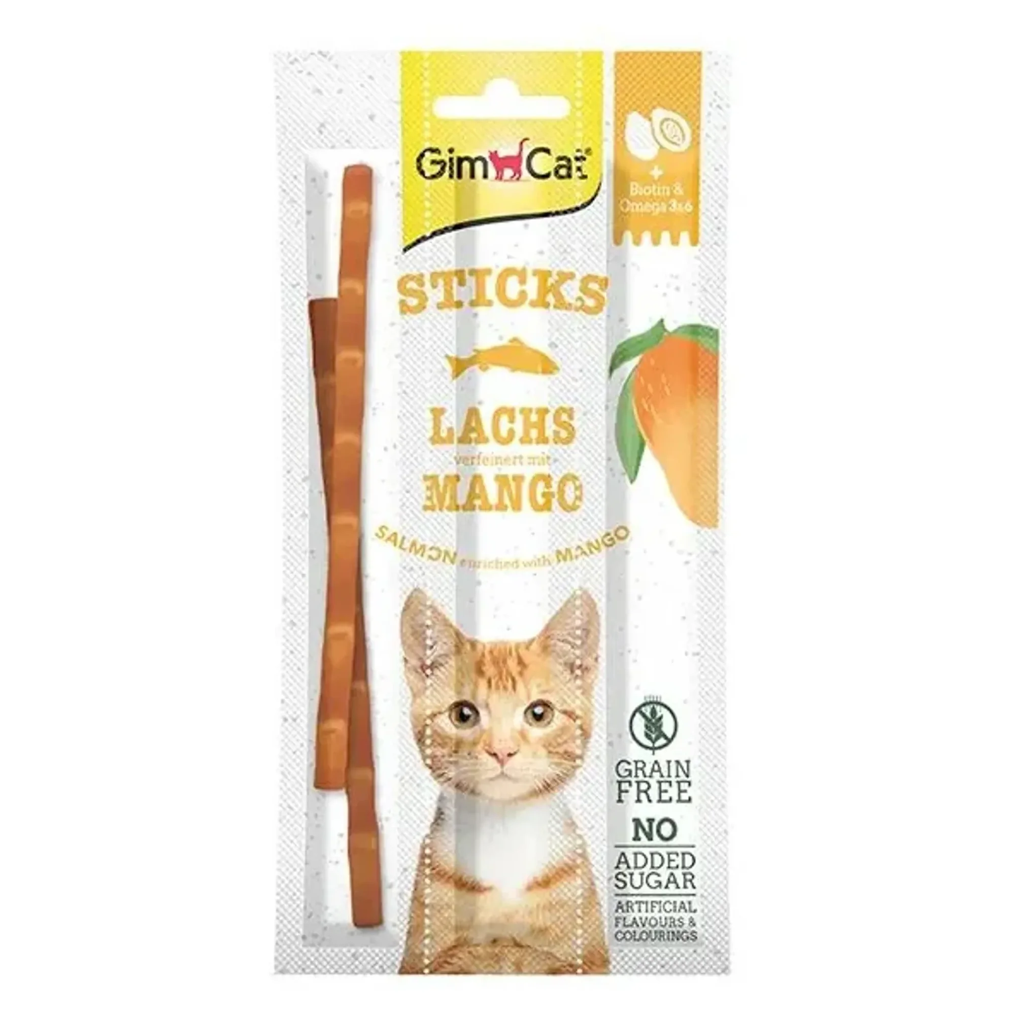 Gimcat Sticks Somonlu ve Mangolu Kedi Ödül Çubuğu 3x15 G