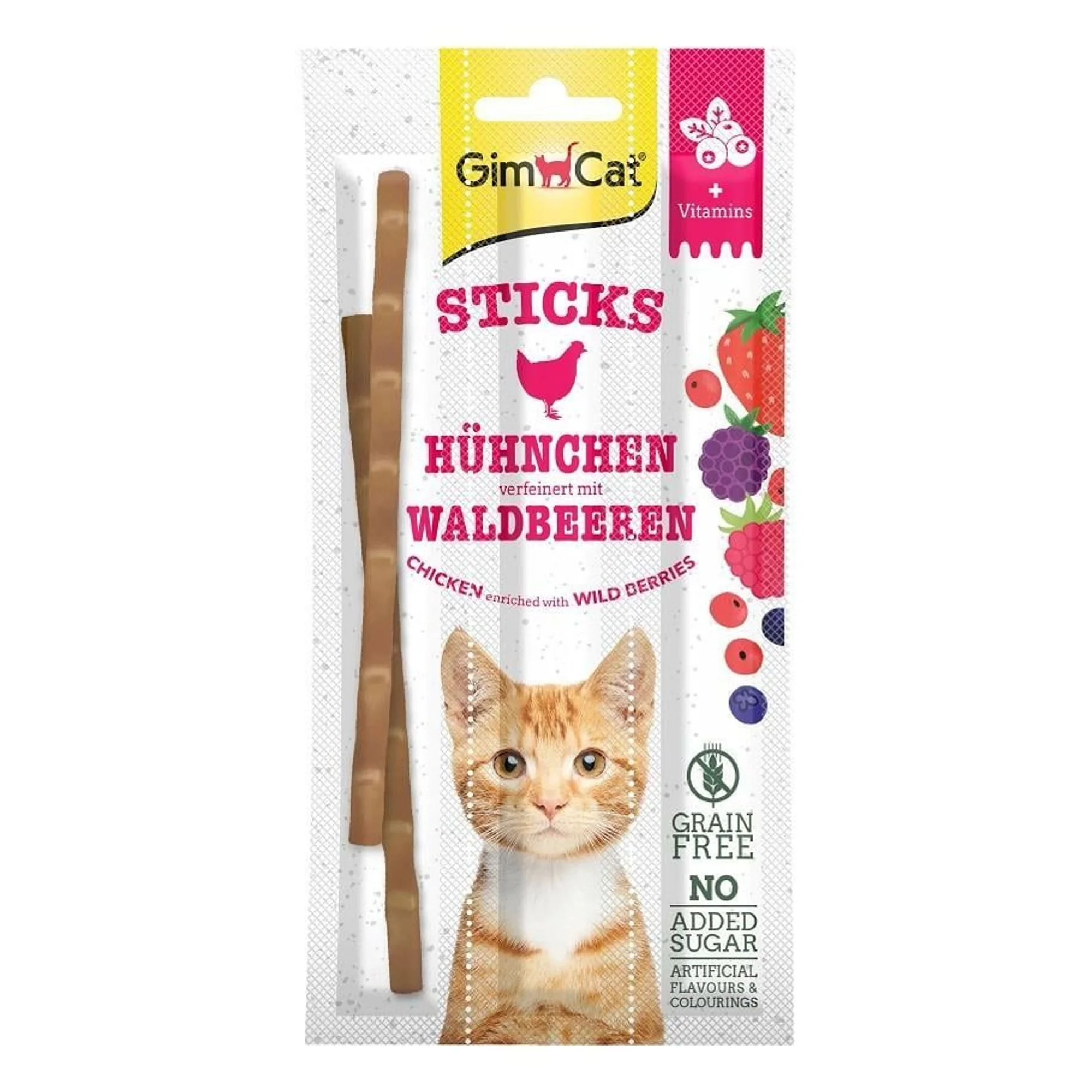 GimCat Sticks Tavuklu & Yaban Meyveli Kedi Ödül Çubuğu 3x15 G