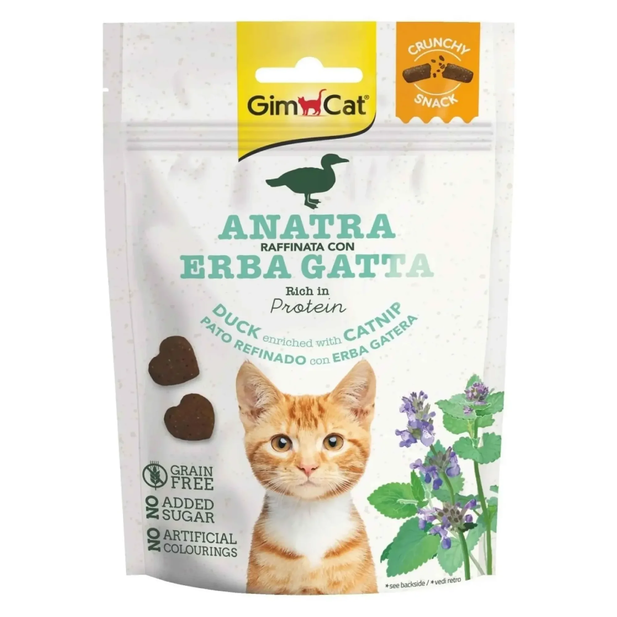 GimCat Crunchy Snacks Duck & Catnip Tahılsız Kedi Ödülü 50 G