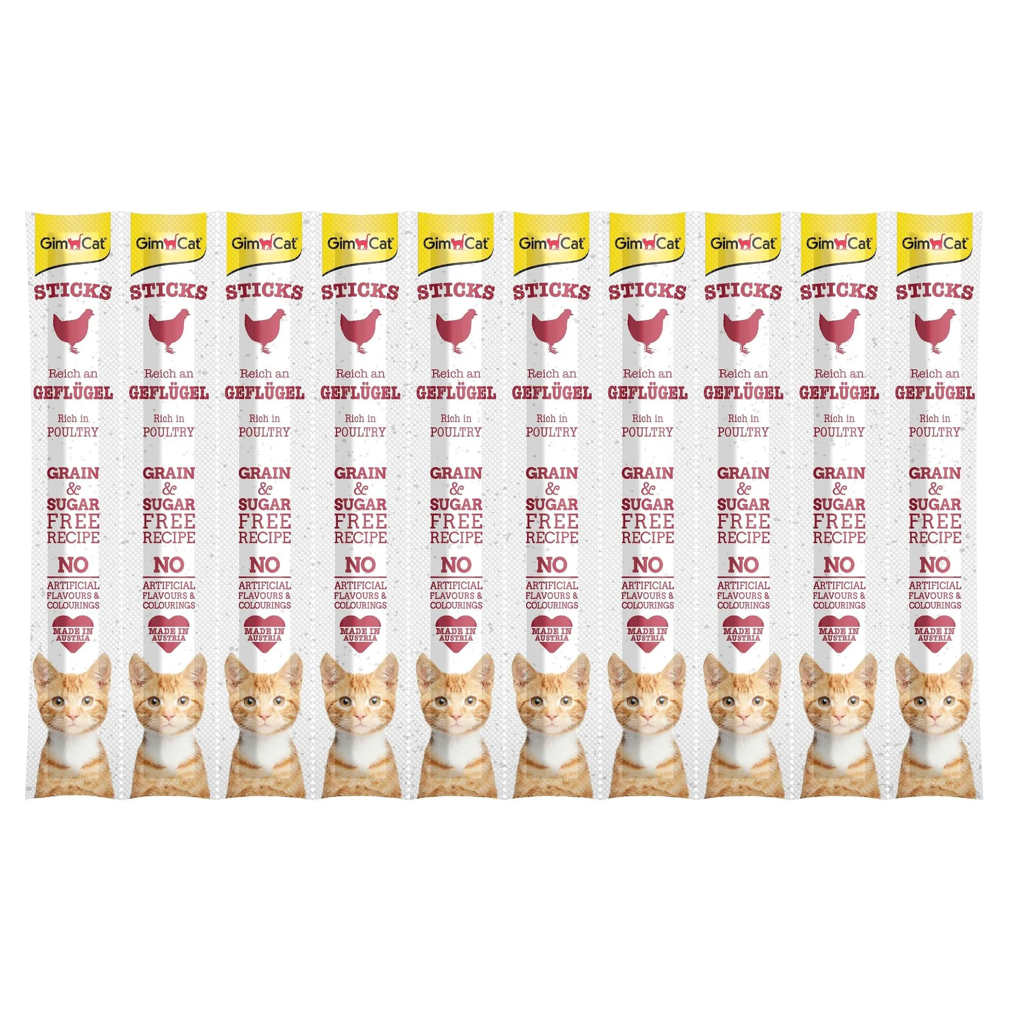 GimCat Sticks Kümes Hayvanı etli Ödül Çubukları 5x10 G