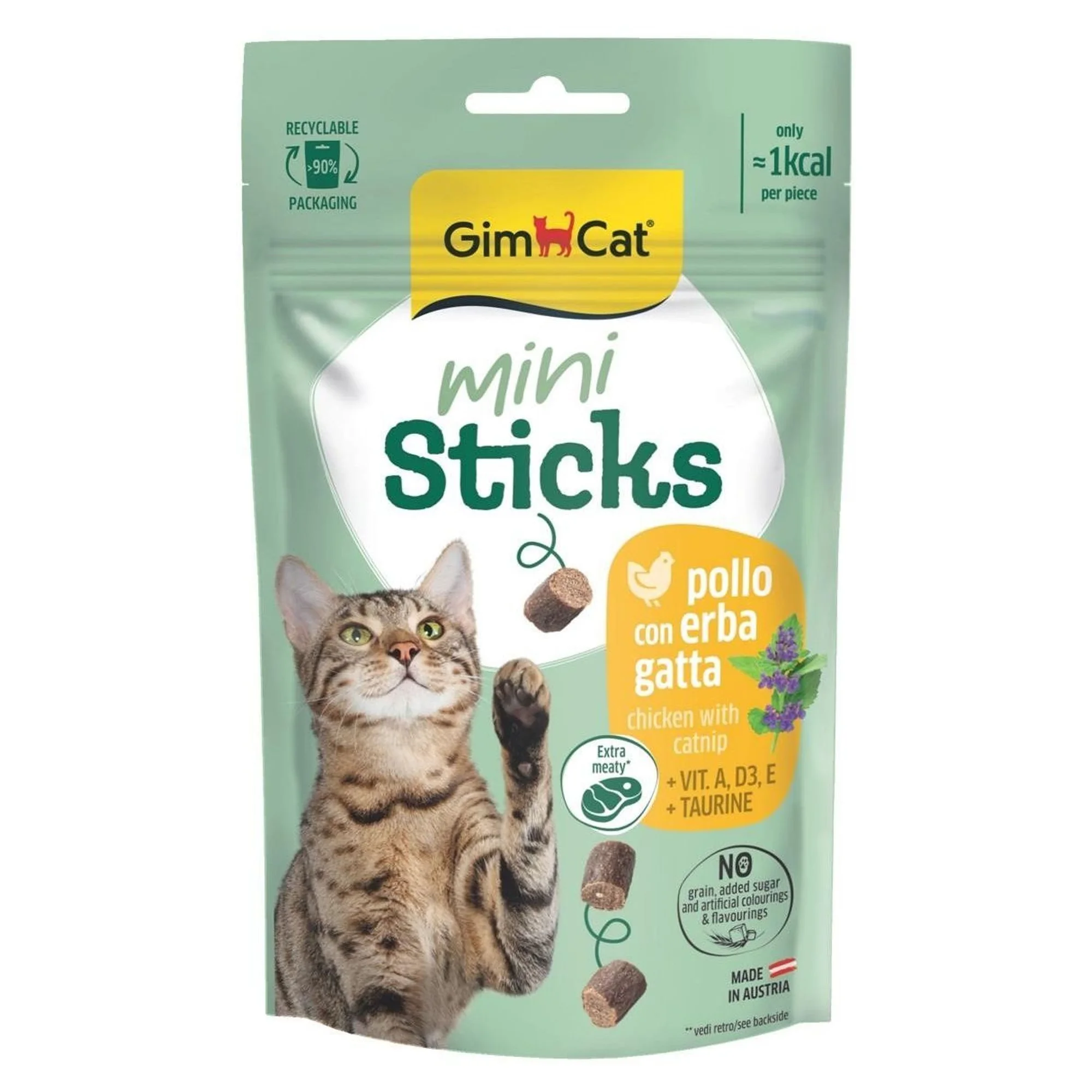 Gimcat Mini Sticks Kedi Otlu ve Tavuklu Ödül Çubukları 50 G