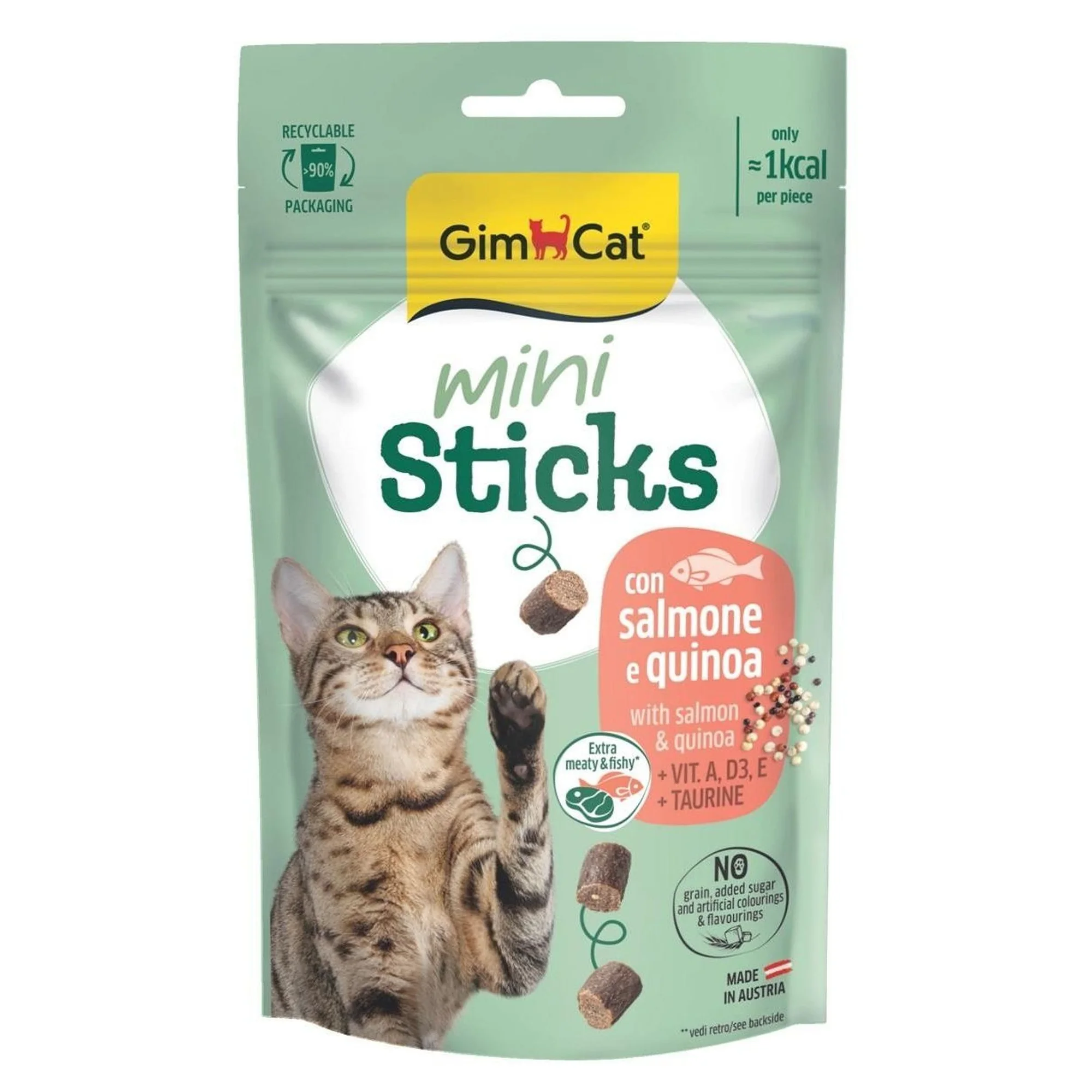 Gimcat Mini Sticks Somonlu ve Kinoalı Ödül Çubukları 50 G