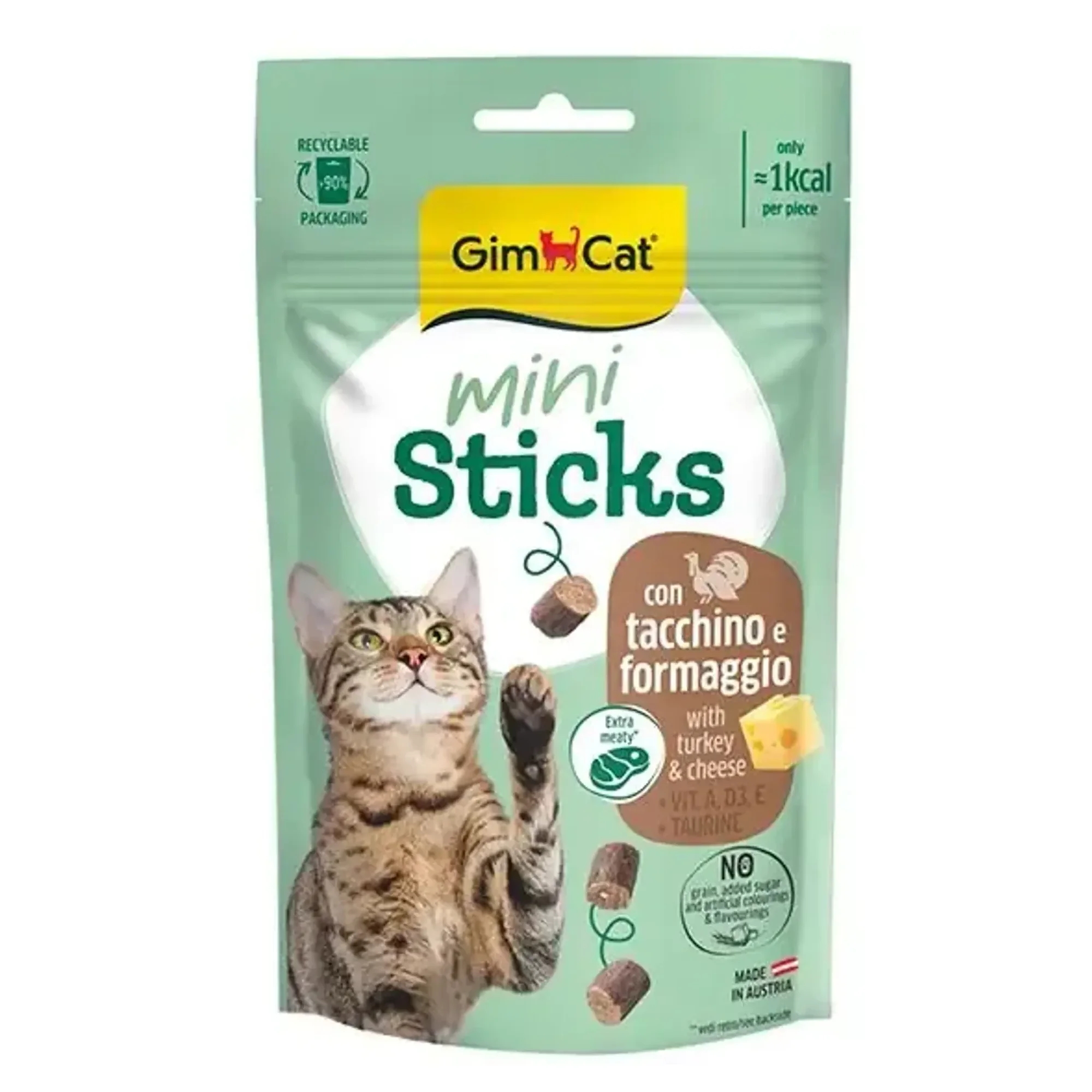Gimcat Mini Sticks Hindili ve Peynirli Ödül Çubukları 50 G