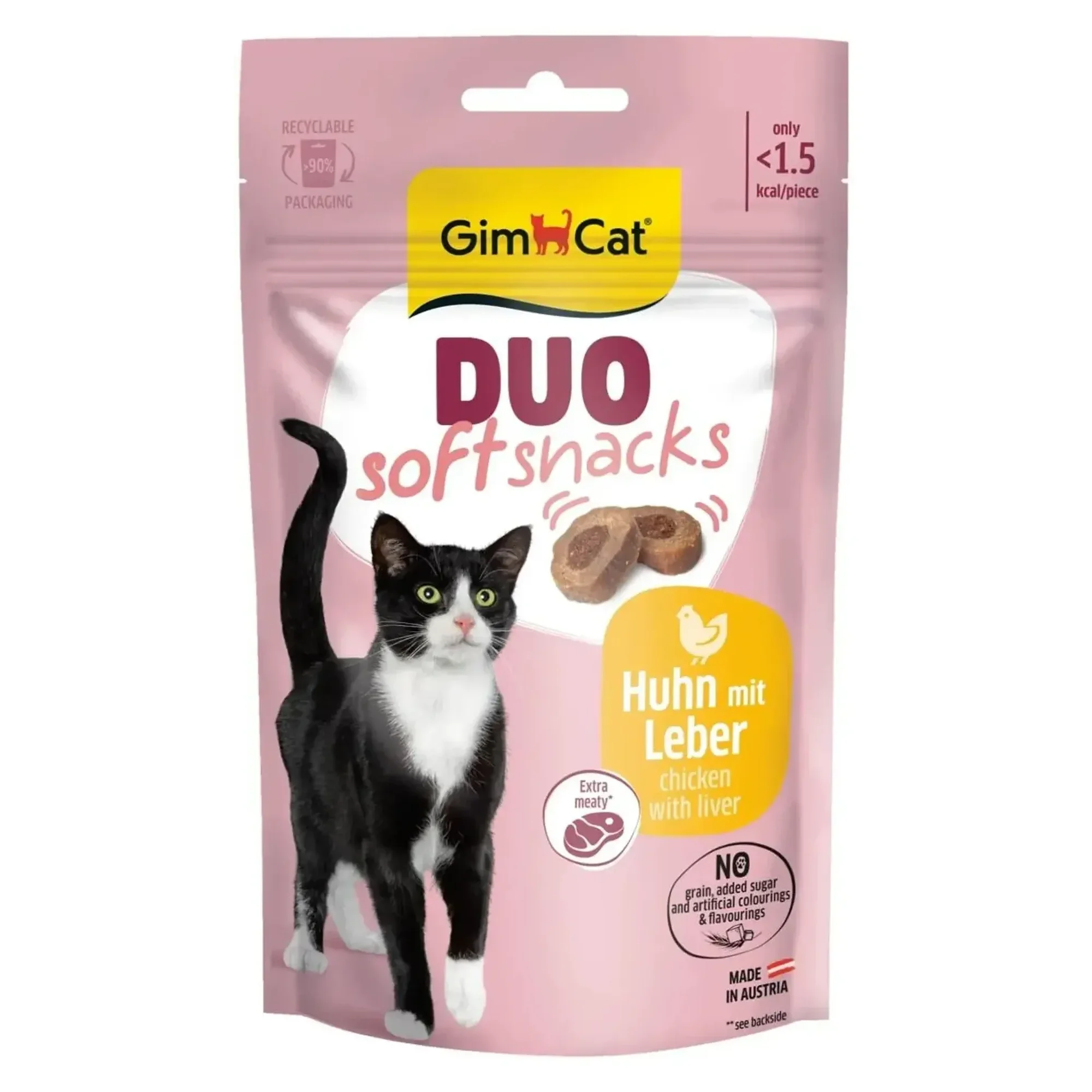 GimCat Duo Soft Snacks Chicken with Liver Kedi Ödülü 50 G