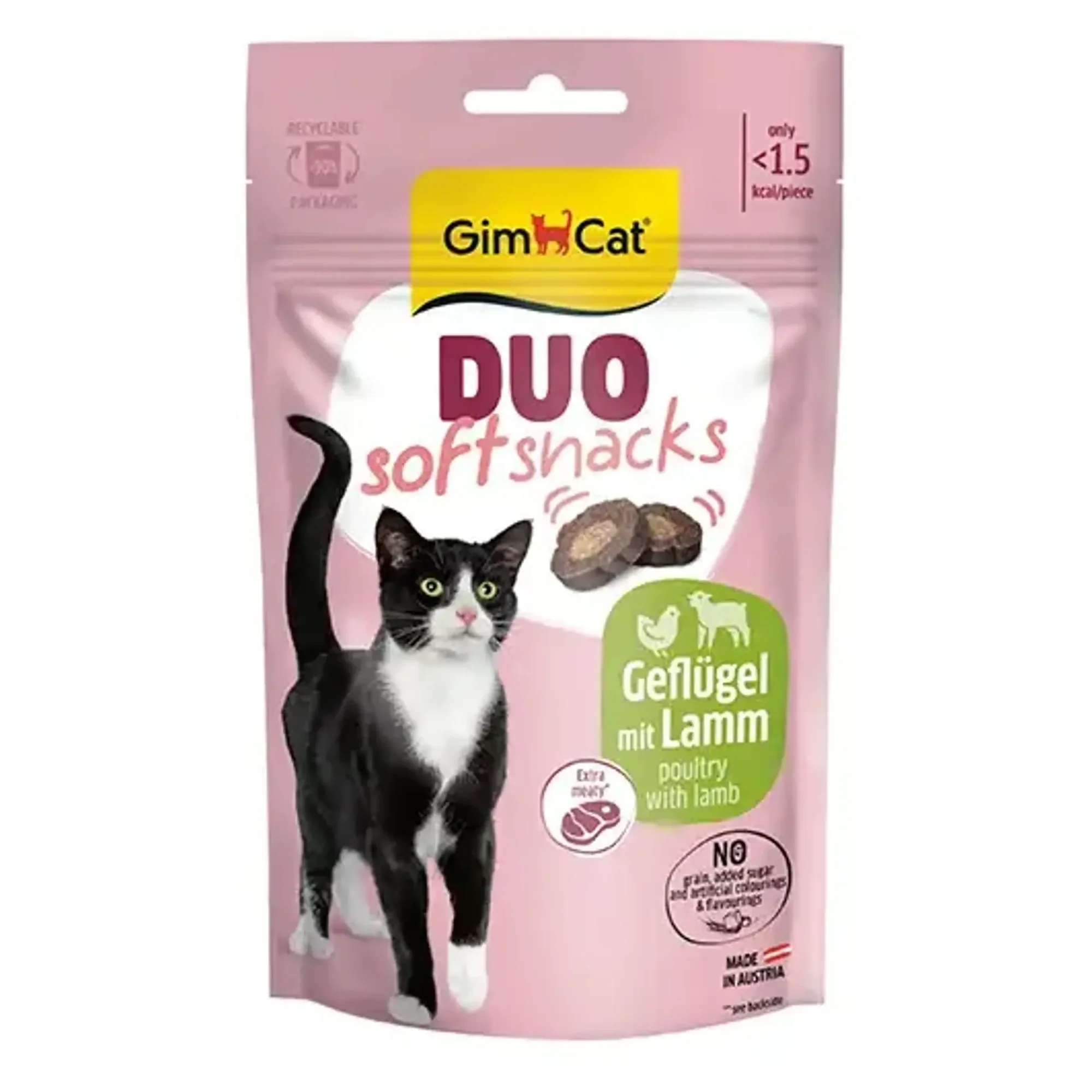 GimCat Duo Soft Snacks Poultry with Lamb Kedi Ödülü 50 G