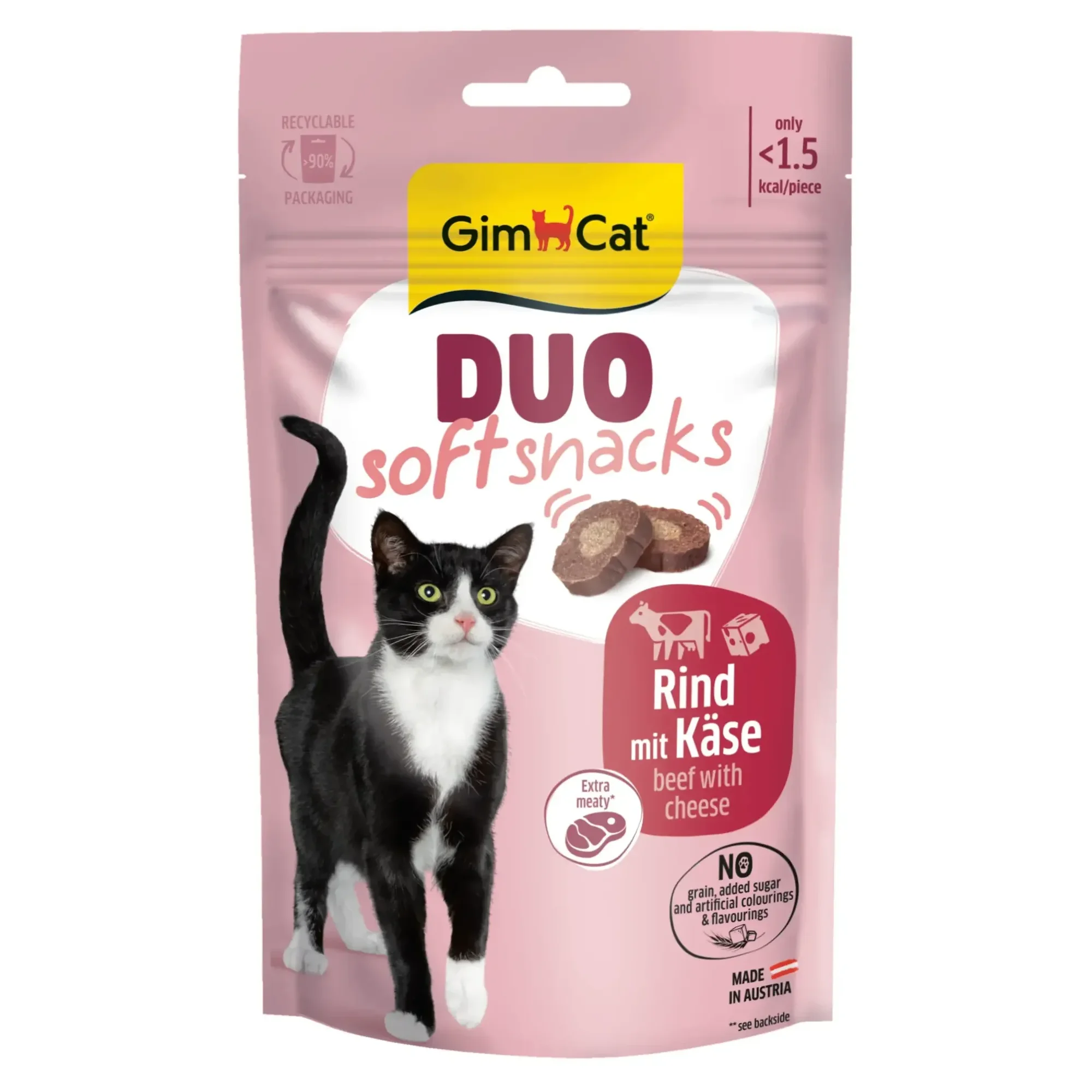 GimCat Duo Soft Snacks Beef with Cheese Kedi Ödülü 50 G