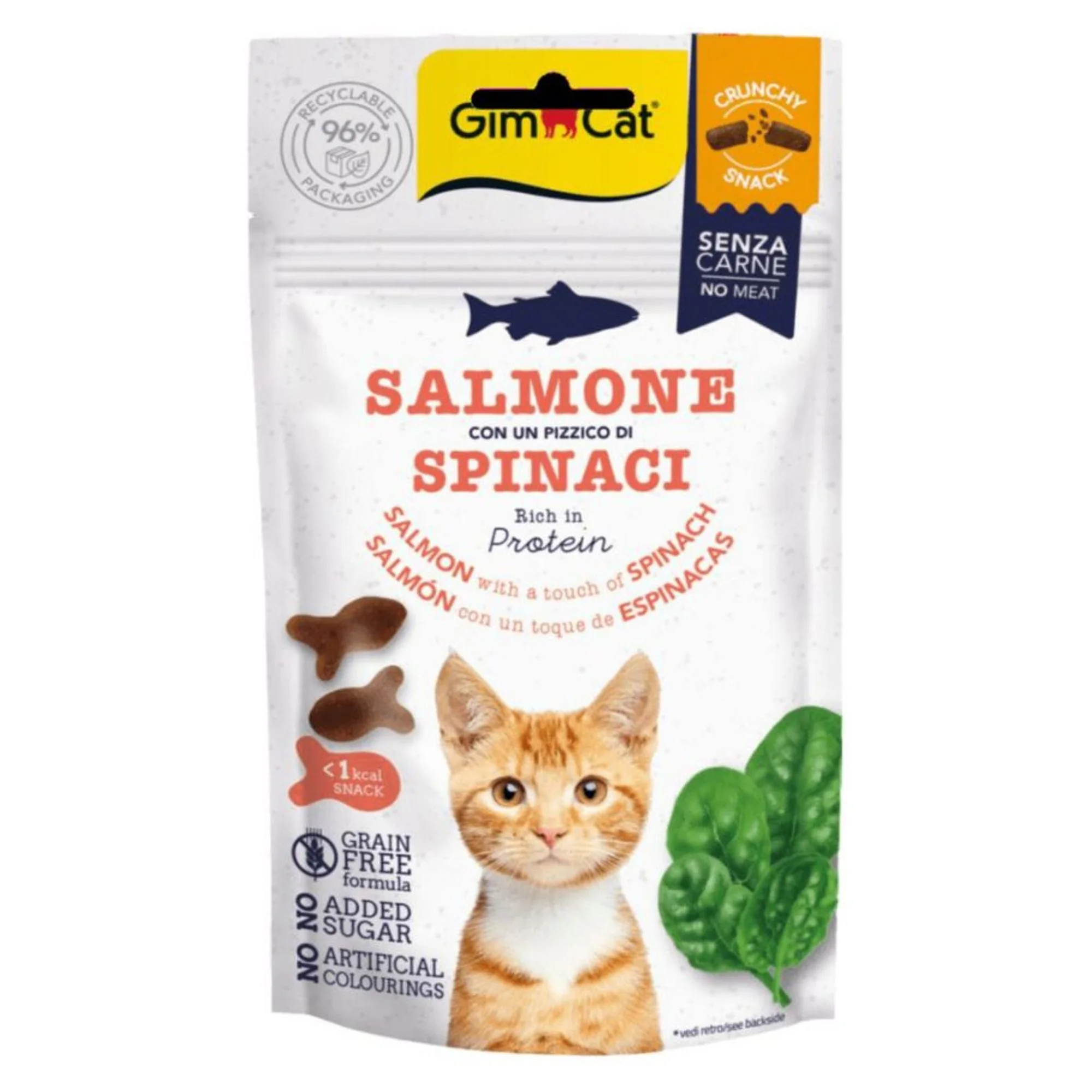 GimCat Crunchy Somonlu ve Ispanaklı Kedi Ödül Maması 50 G