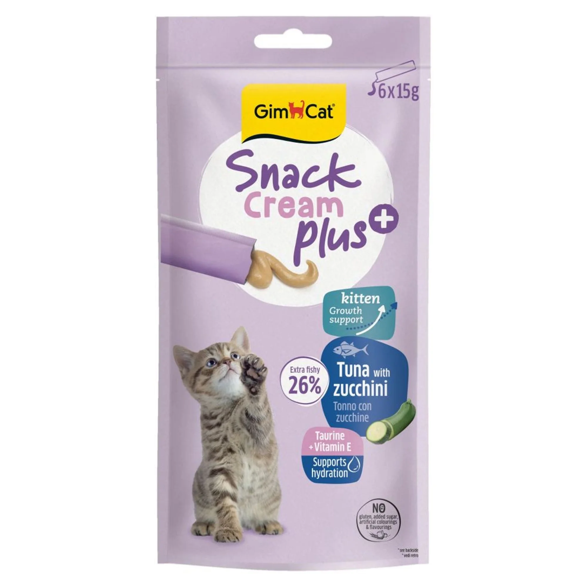 GimCat Snack Cream Kitten Ton Balıklı ve Kabaklı Yavru Kedi Ödül Maması 6x15 G