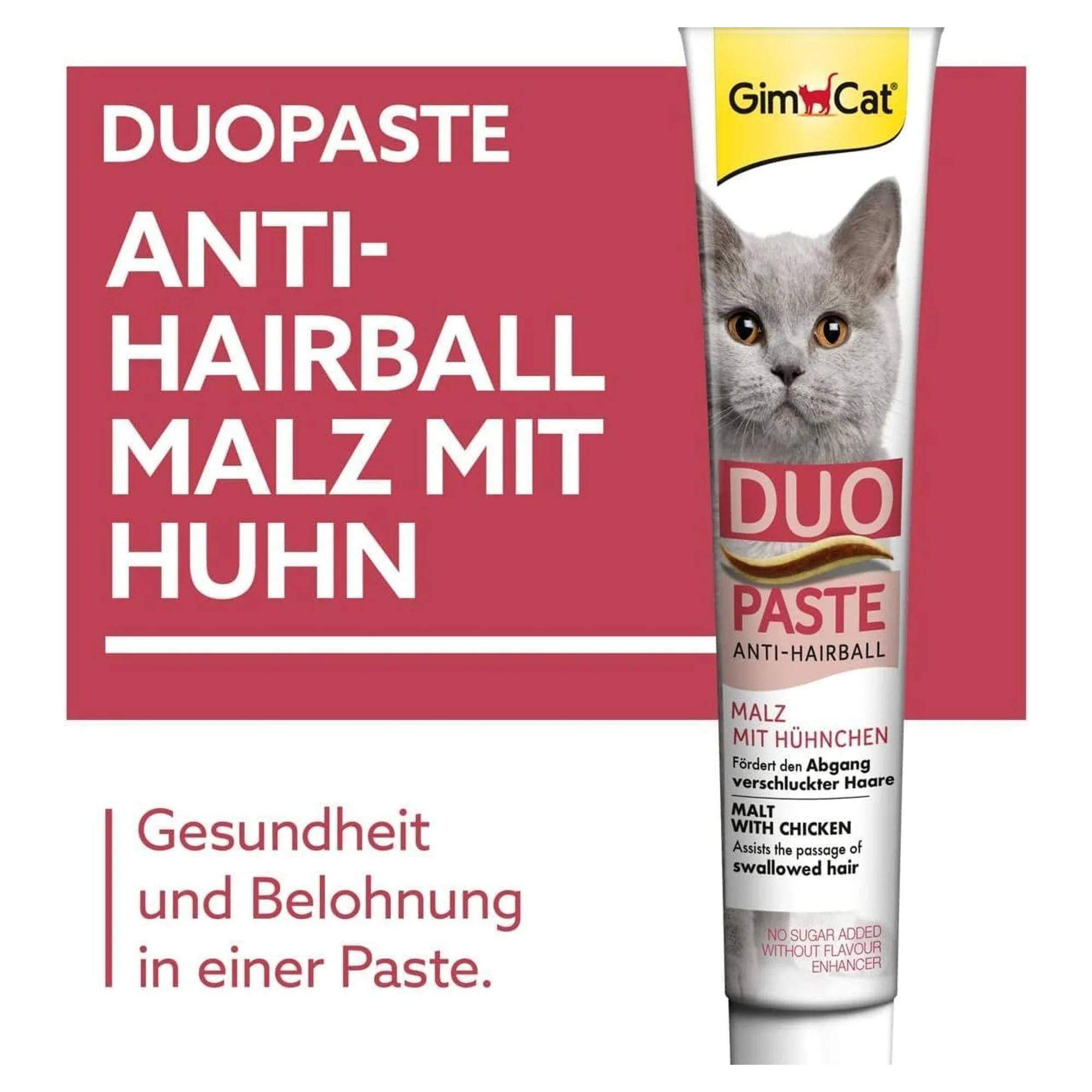 GimCat GimCat Duo Anti-Hairball Tüy Sağlığı için Tavuklu Kedi Macunu 50 G — Takviye ve Vitaminler, 55 g — Görsel 2