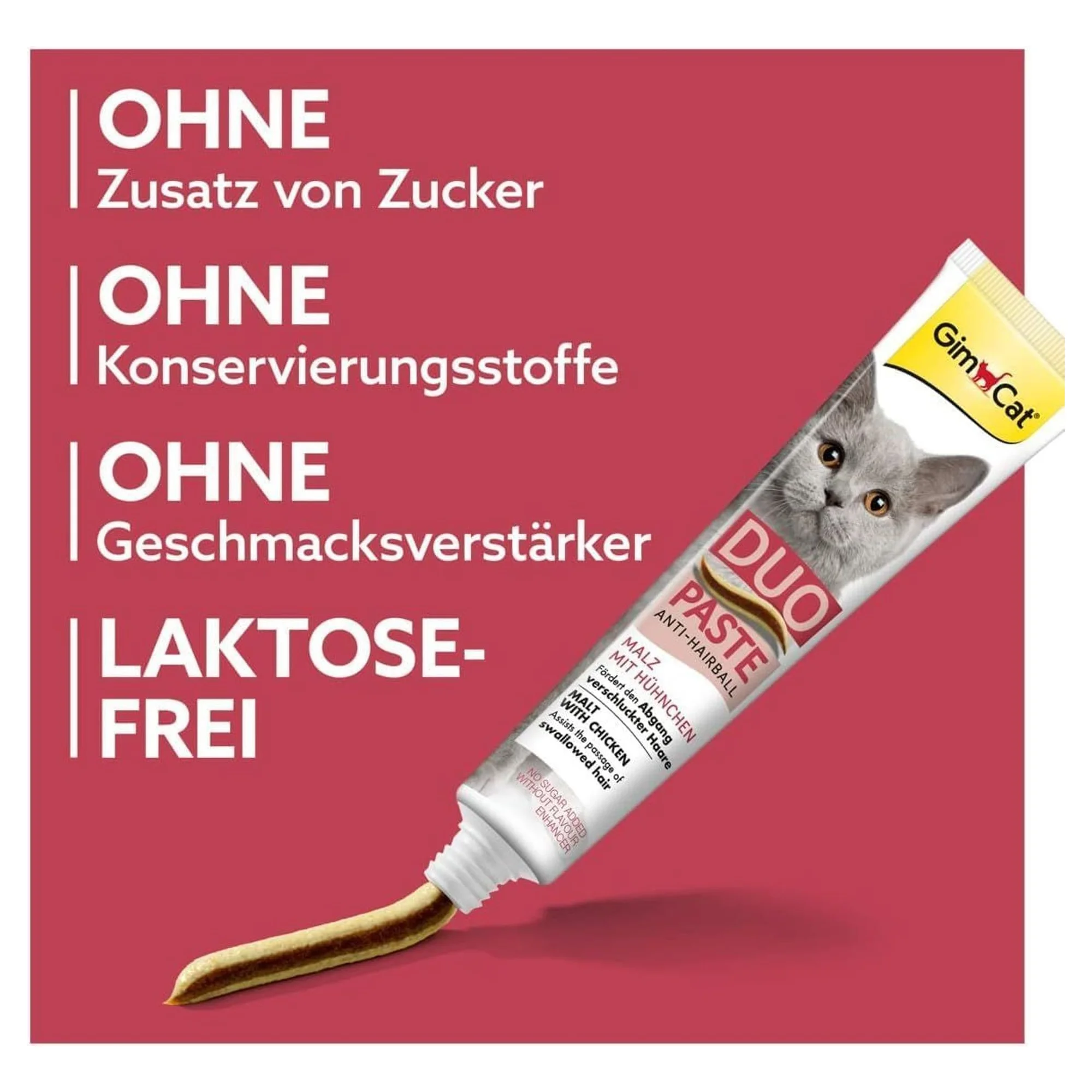 GimCat GimCat Duo Anti-Hairball Tüy Sağlığı için Tavuklu Kedi Macunu 50 G — Takviye ve Vitaminler, 55 g — Görsel 4
