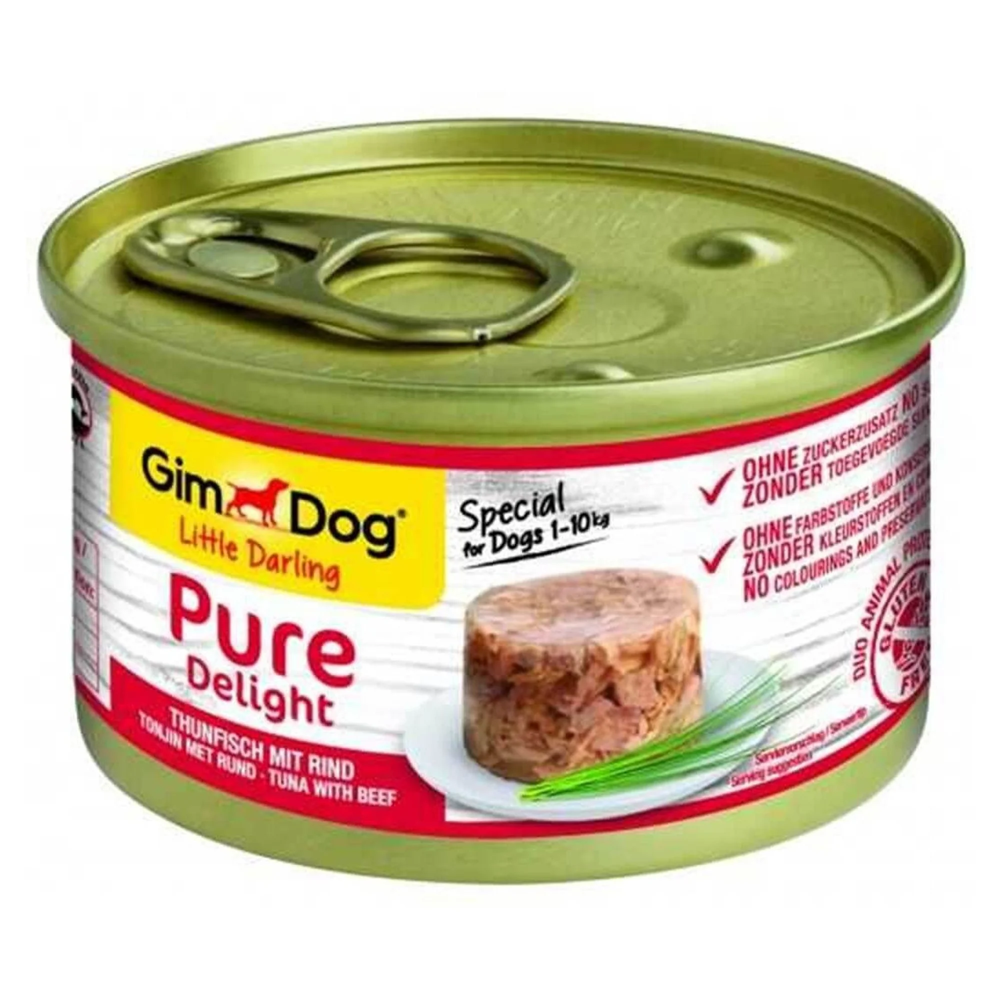 GimDog Little Darling Pure Delight Tuna Balıklı Biftekli Konserve Köpek Maması 85G