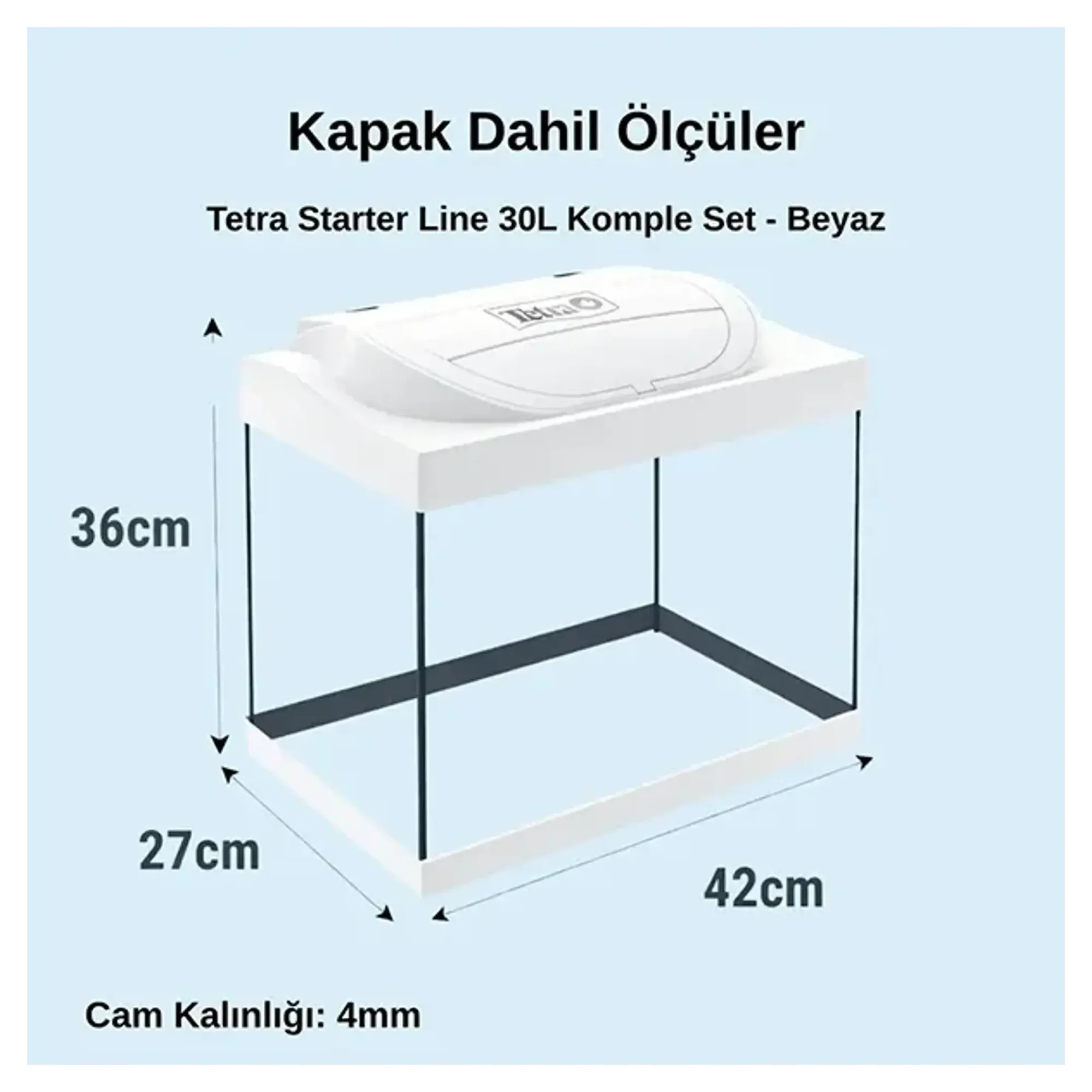 Tetra Starter Line Led Beyaz İthal Akvaryum Seti 30 LT — İthal Akvaryumlar, 3 kg — Görsel 5