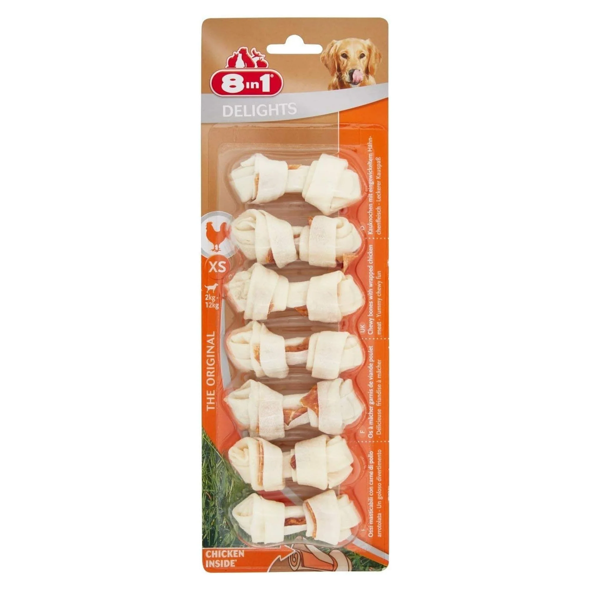 8in1 Delights Bones Tavuklu Köpek Ödül Kemiği XS 84 G
