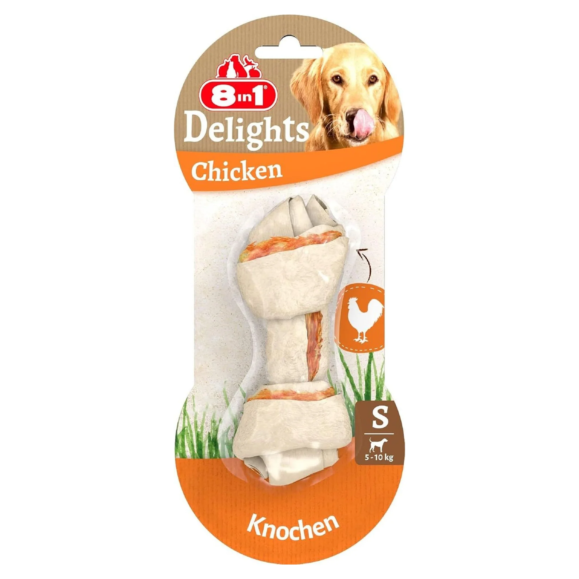 8in1 Delights Bones Tavuklu Düğümlü Tartar Önleyici Köpek Ağız Bakım Kemiği 10CM 35 G
