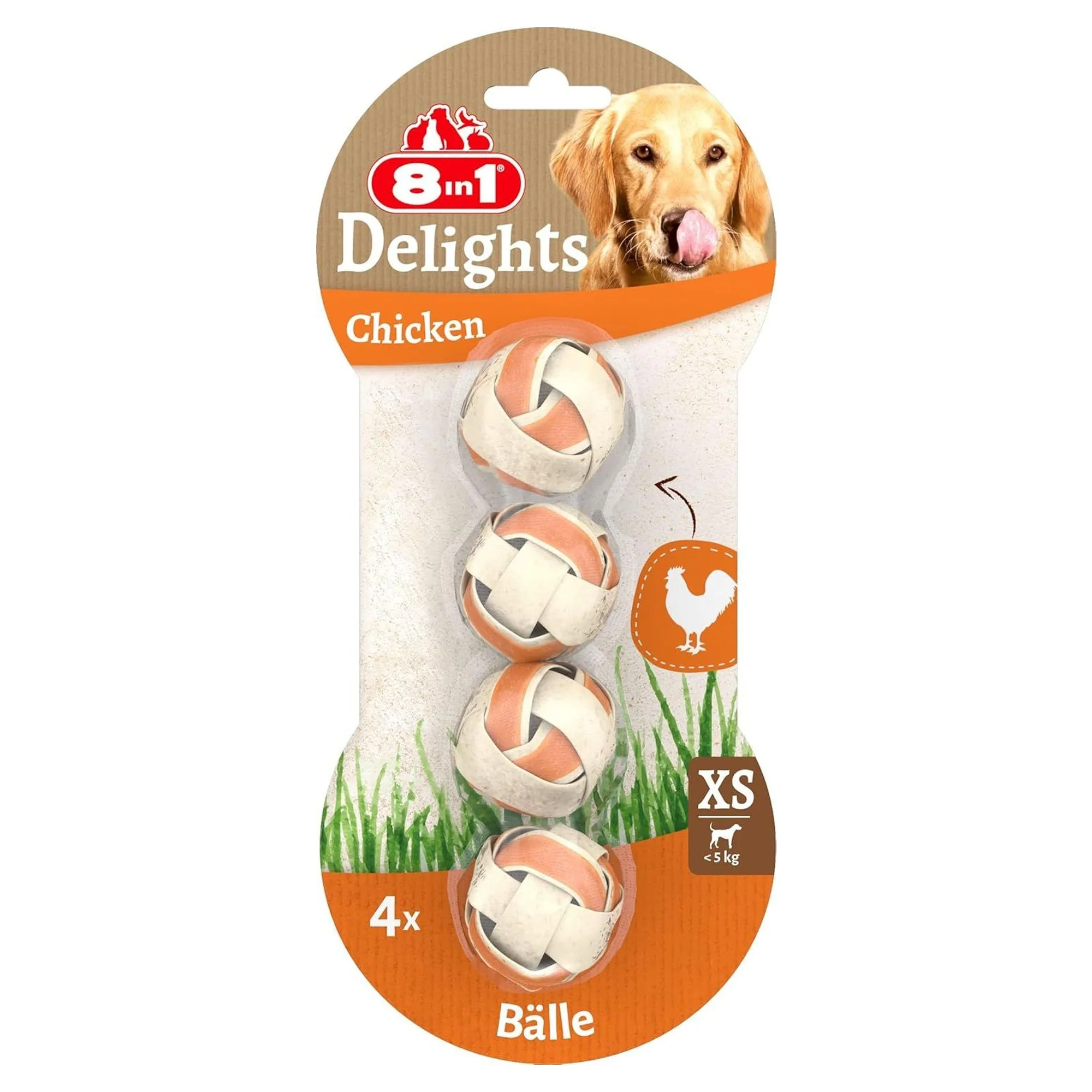 8in1 Delights Balls Tavuklu Köpek Ödül Kemiği XS 36 G