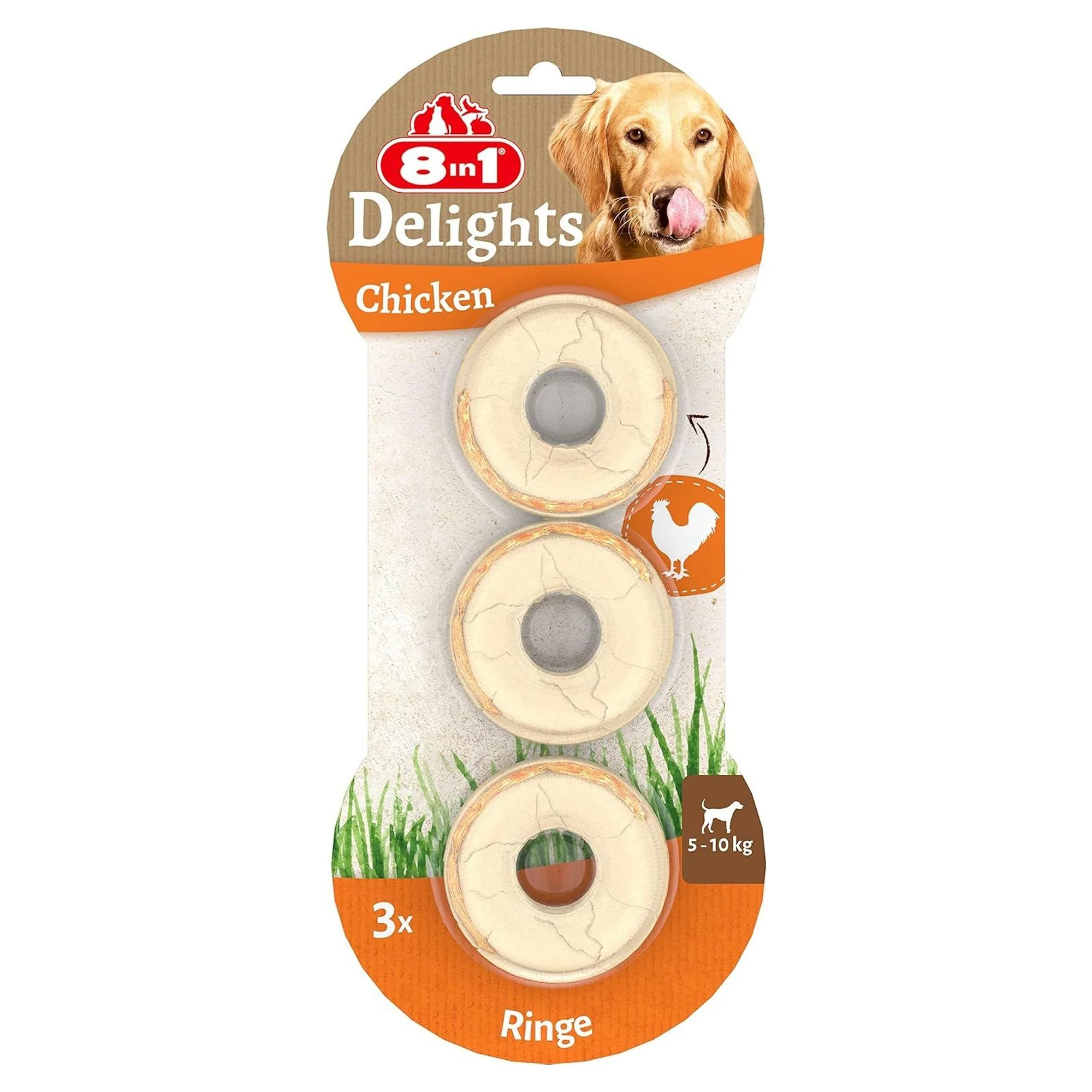 8in1 Delights Rings Tavuklu Köpek Ödül Kemiği 119 G