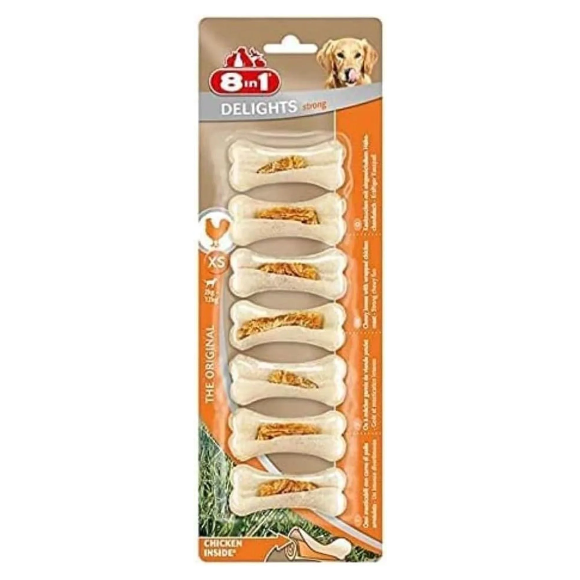 8IN1 8in1 Delights Strong Tavuklu Köpek Ödül Kemiği XS 140 G