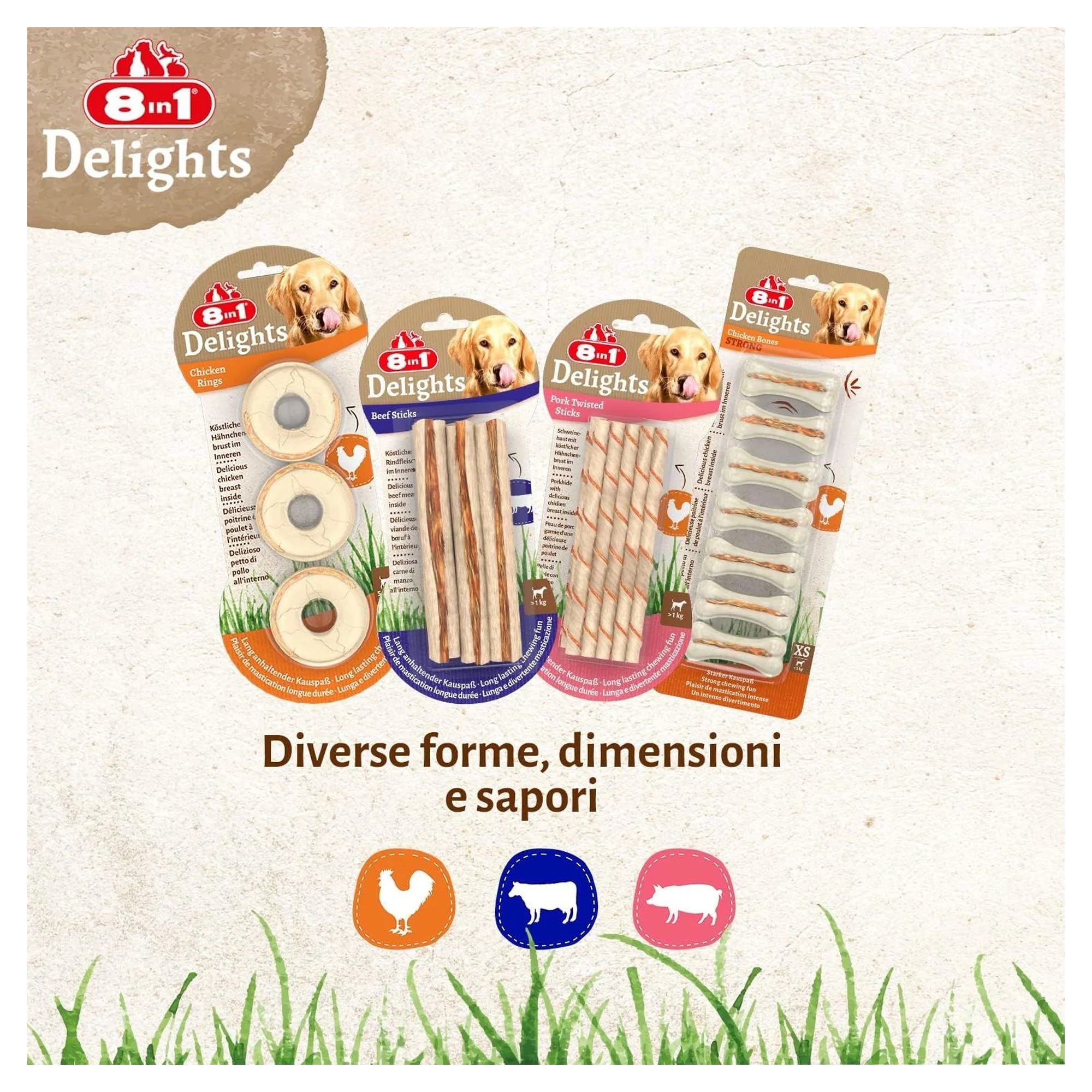 8in1 Delights Sığır Etli Burgu Çubuk Köpek Ödül Kemiği 55 G — Ödül Maması, 70 g — Görsel 6