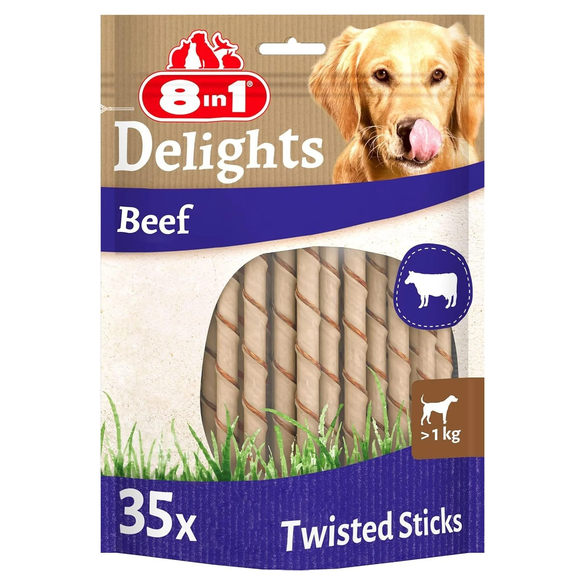 8IN1 8in1 Delights Burgu Çubuk Köpek Ödül Kemiği 35'li 190 G