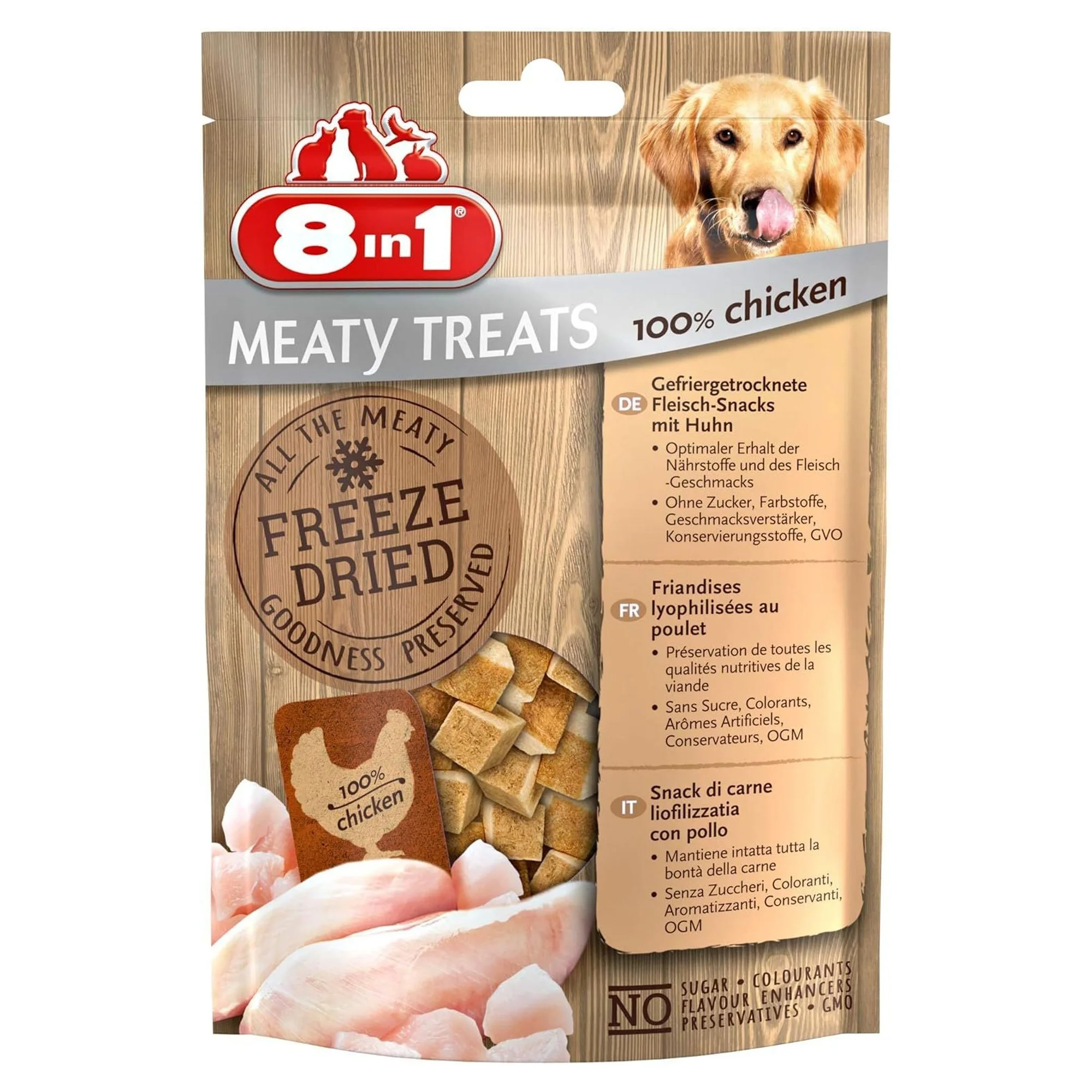 8in1 Meaty Treats Freeze Dried Tavuklu Köpek Ödül Maması 50 G