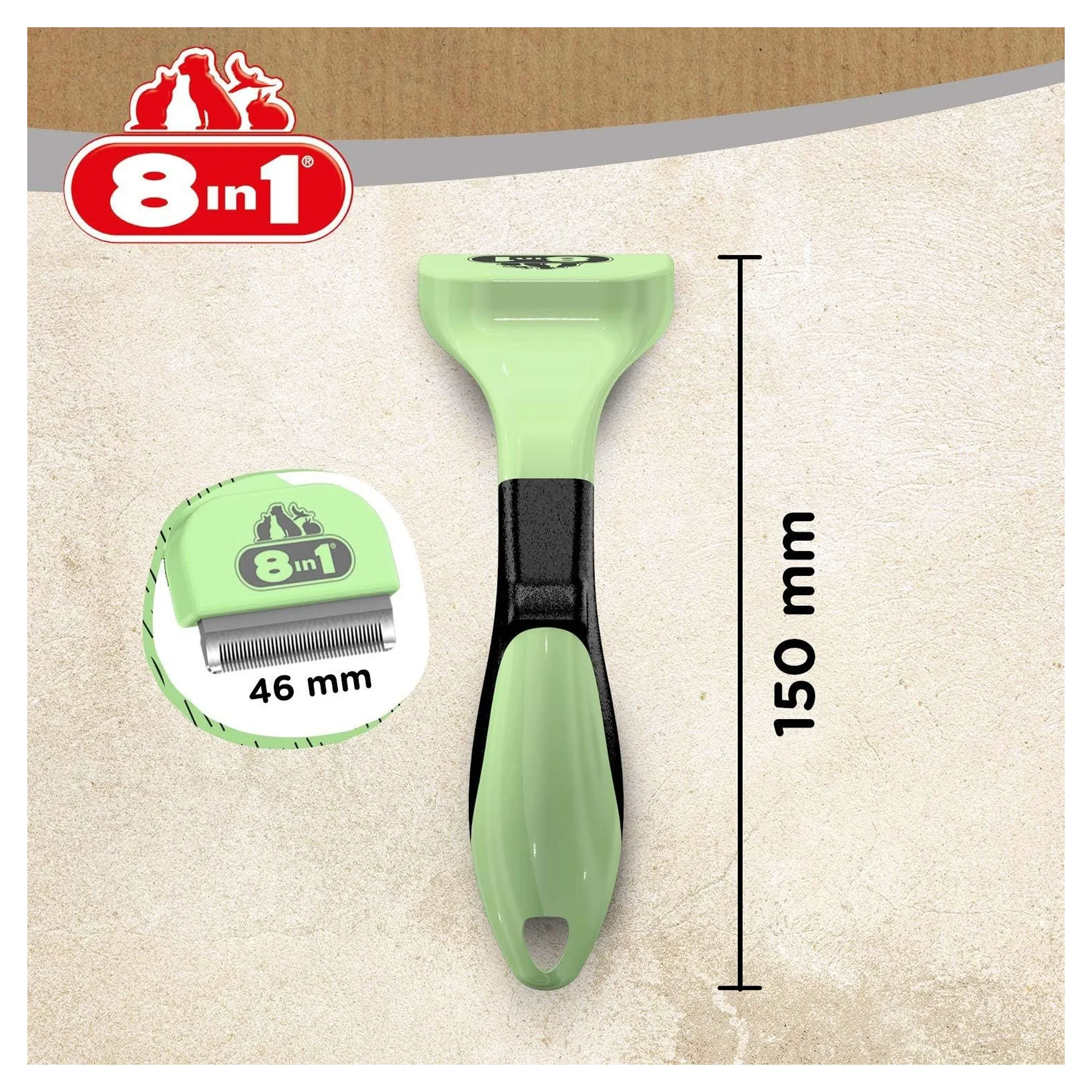 8IN1 Perfect Coat DeShedder Small Köpek Tarağı — Sağlık ve Bakım Ürünleri, 160 g — Görsel 4