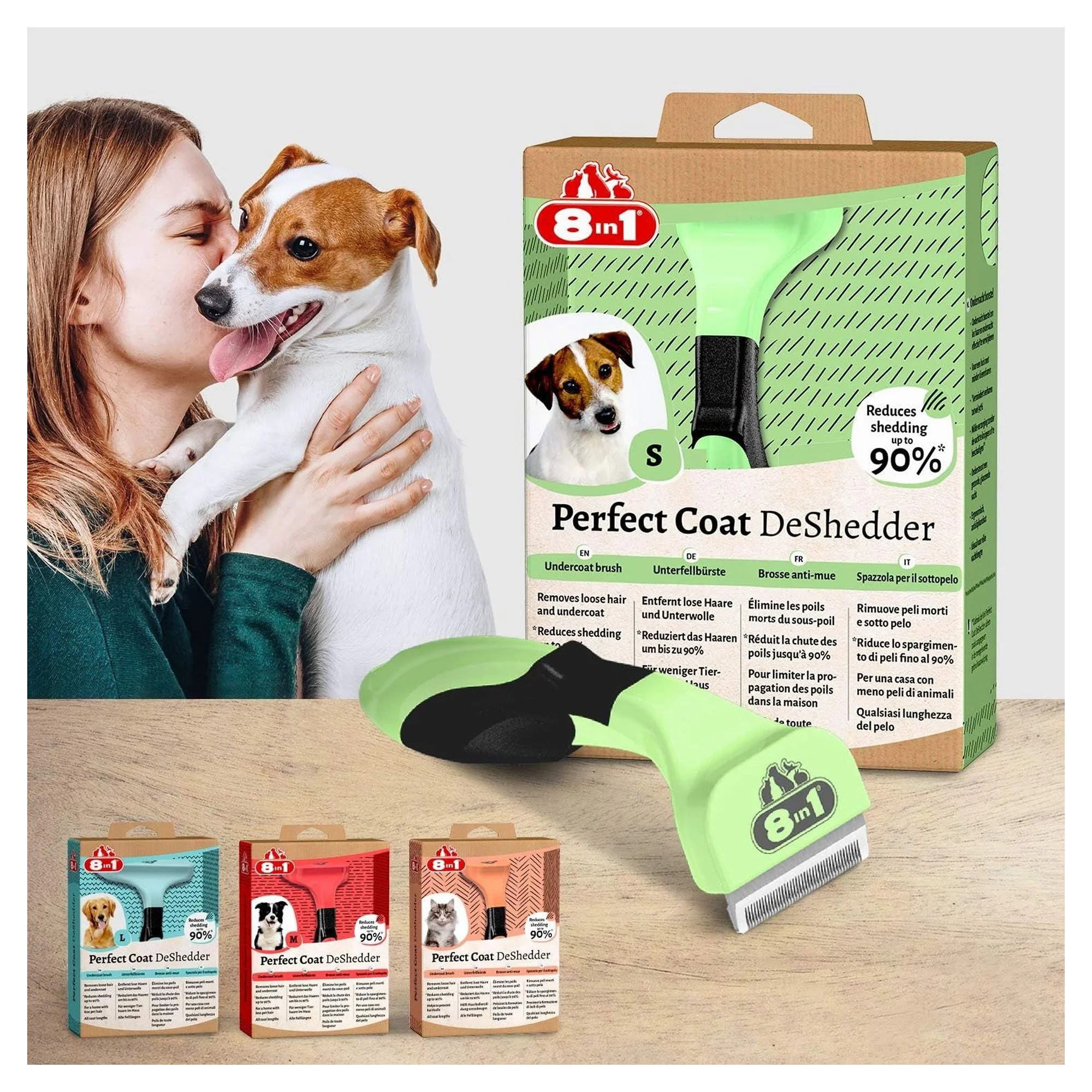 8IN1 Perfect Coat DeShedder Small Köpek Tarağı — Sağlık ve Bakım Ürünleri, 160 g — Görsel 5