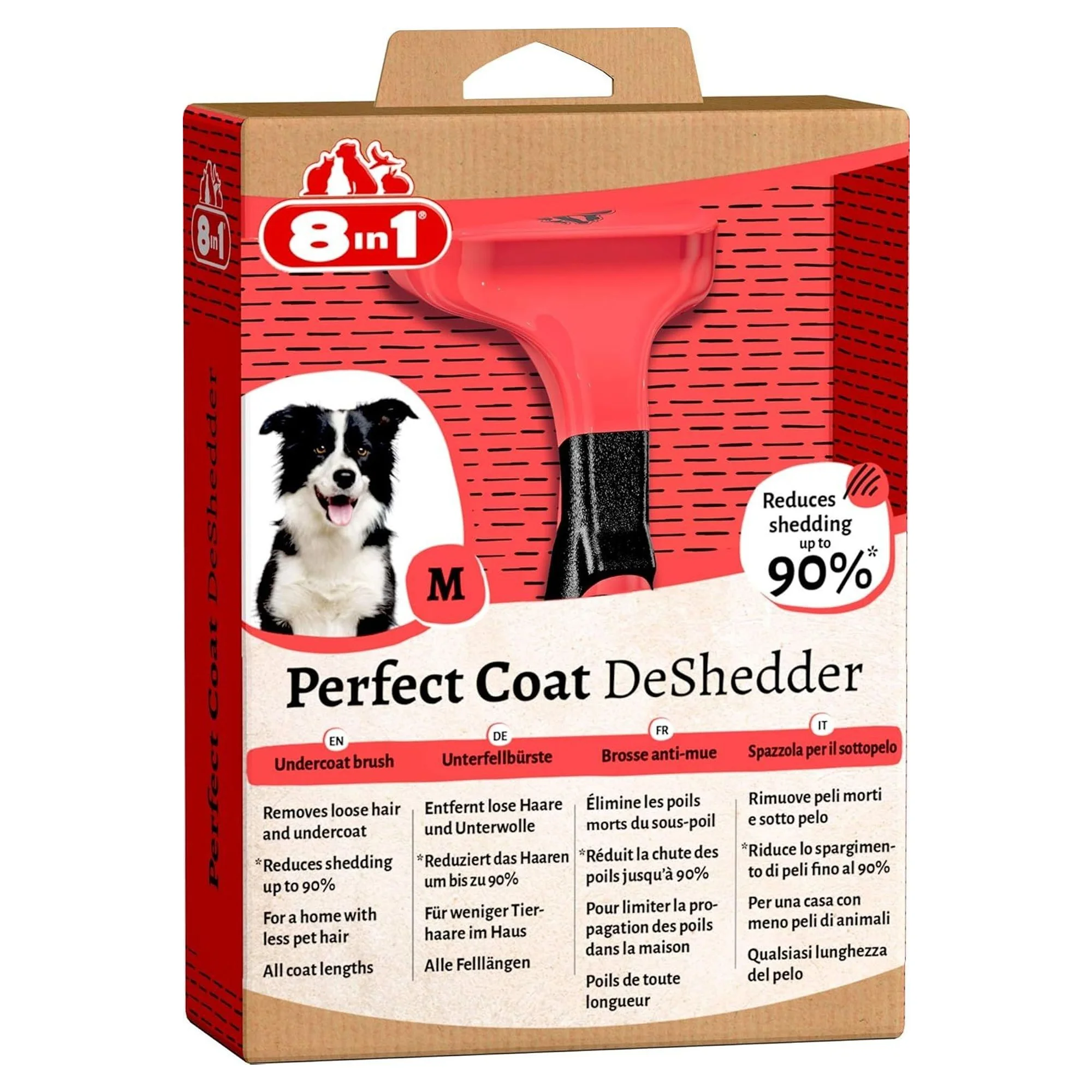 8in1 Coat DeShredder Orta Irk Medium Köpek Tarağı — Sağlık ve Bakım Ürünleri, 160 g — Görsel 2
