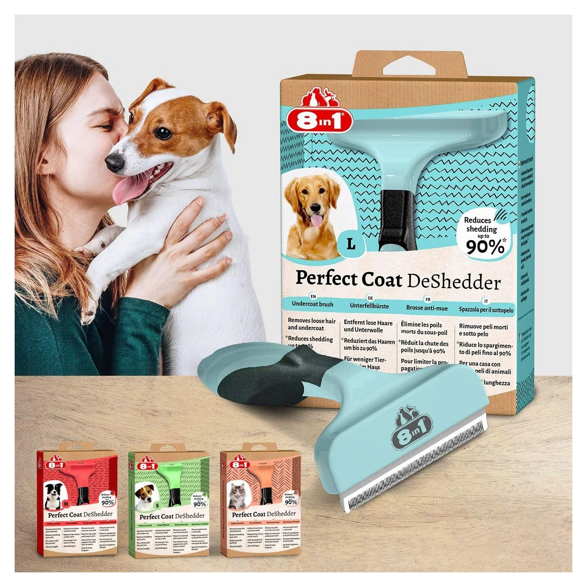 8in1 Coat DeShredder Büyük Irk Large Köpek Tarağı — Sağlık ve Bakım Ürünleri, 160 g — Görsel 5