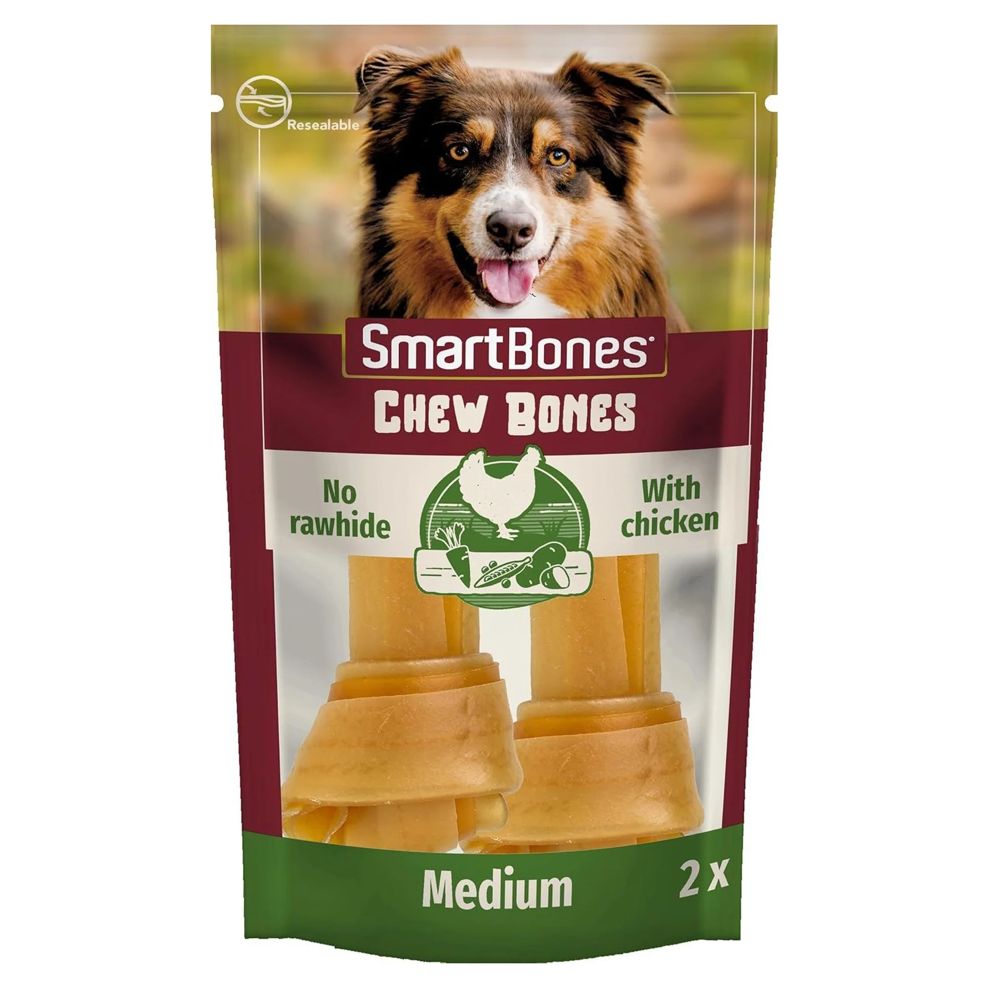 SmartBones Orta Irk Köpekler İçin Tavuklu Düğümlü Kemik 2'li 158G