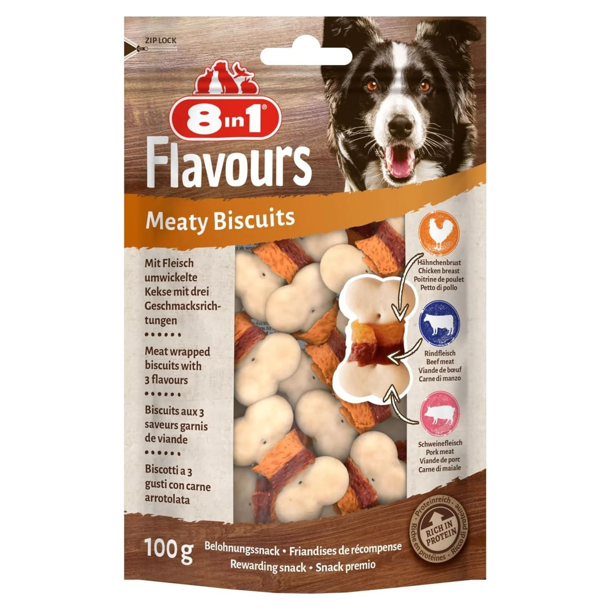 8in1 Flavours Meaty Biscuits Kıtır Köpek Ödülü 100 G