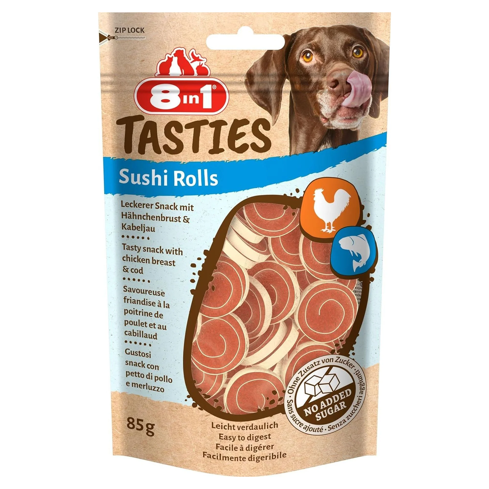 8in1 Tasties Sushi Rolls Tavuklu Balıklı Sushi Köpek Ödülü 85 G