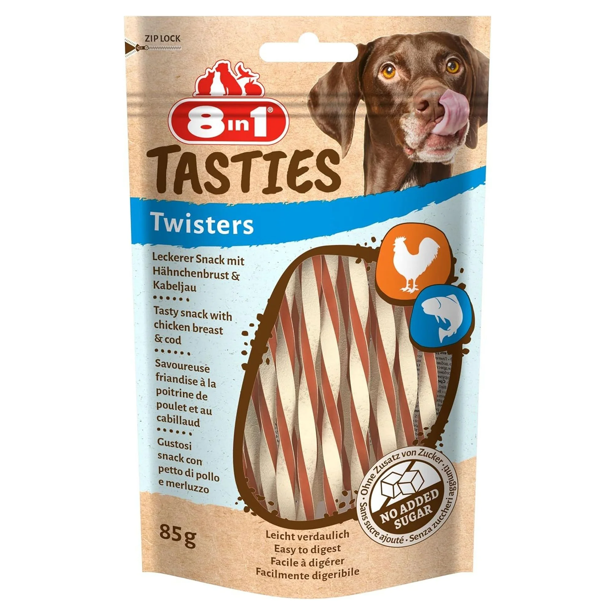 8in1 Tasties Twisters Balıklı Burgu Köpek Ödülü 85 G